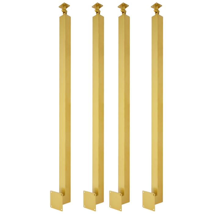 95cm vierkante trapleuningpaal, metalen trappaal, 4-pack, goud