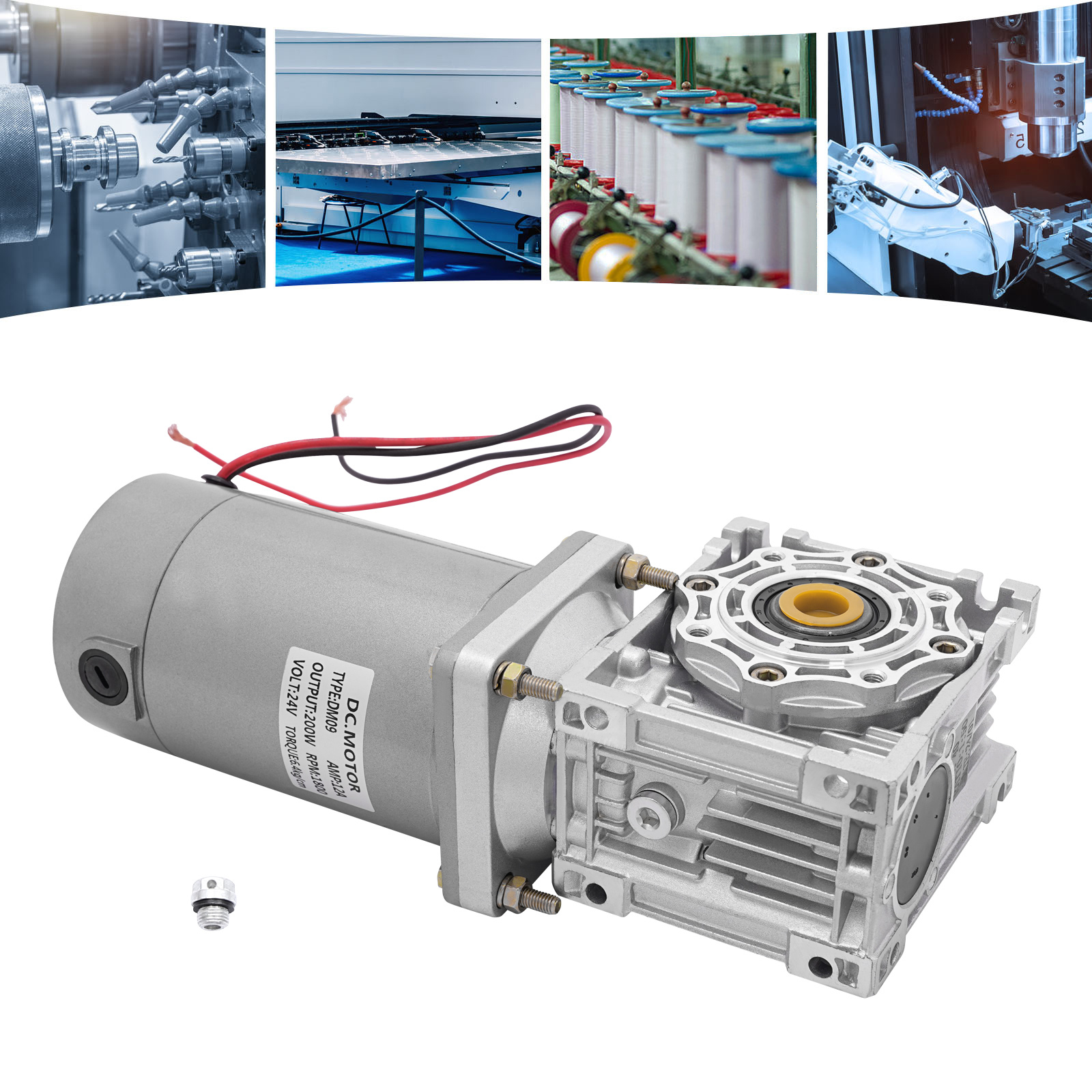 Gleichstrom-Getriebemotor, 24-V-Untersetzungsmotor mit hohem Drehmoment, Schneckengetriebe Gleichstrom-Getriebemotor, 24-V-Untersetzungsmotor mit hohem Drehmoment, Schneckengetriebe