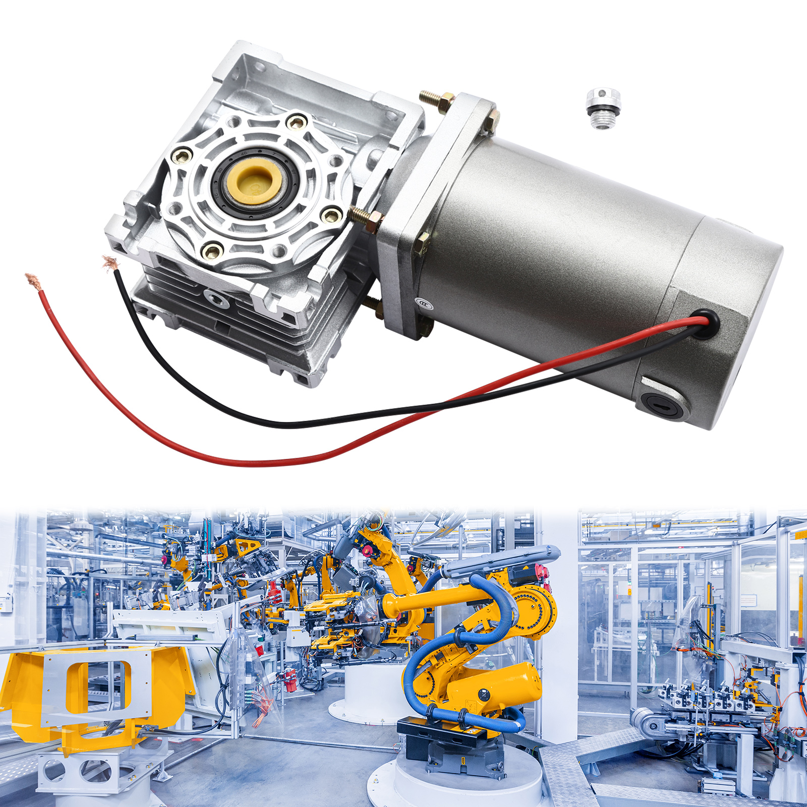 Gleichstrom-Getriebemotor, 12-V-Untersetzungsmotor mit hohem Drehmoment, Schneckengetriebe