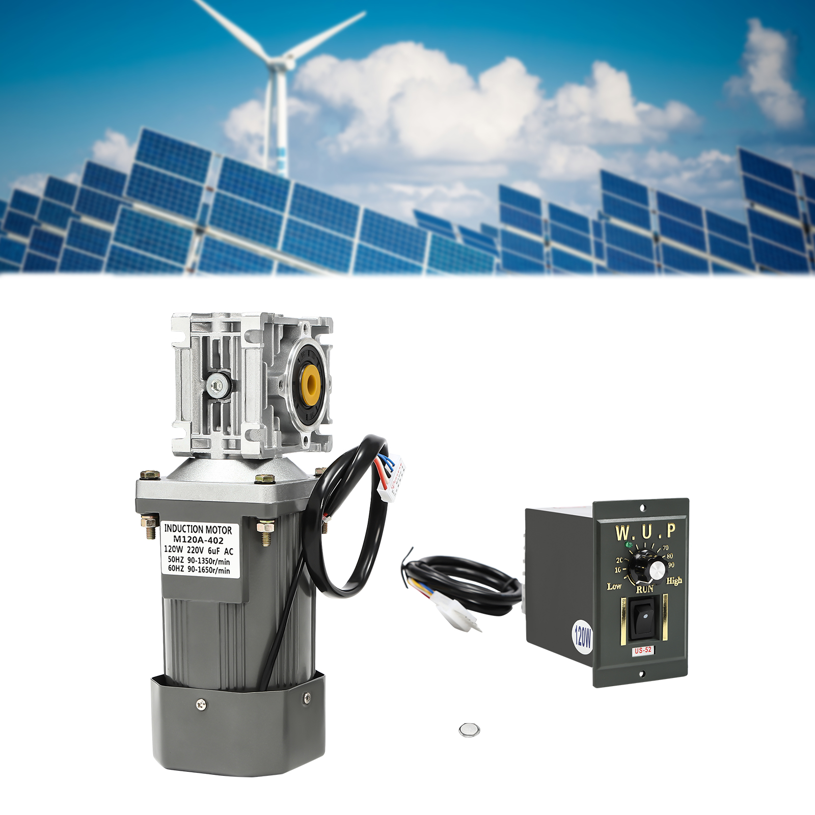 Schneckengetriebemotor, 120 W, Wechselstrom, 220 V, industrieller Drehzahlregler