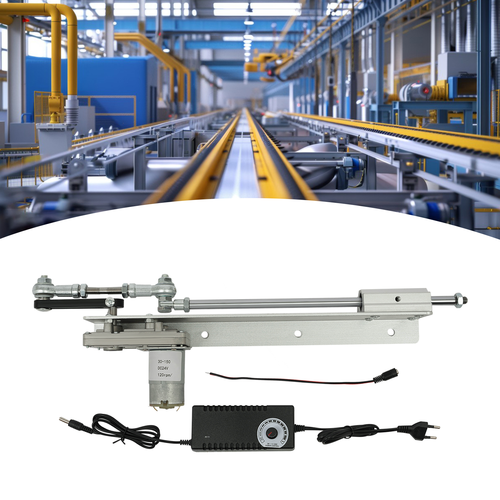 Linearmotor mit hin- und hergehendem Zyklus, Linearantrieb mit einstellbarem Hub, Teleskop-Linearantrieb, DC 24 V, 20–120 U/min