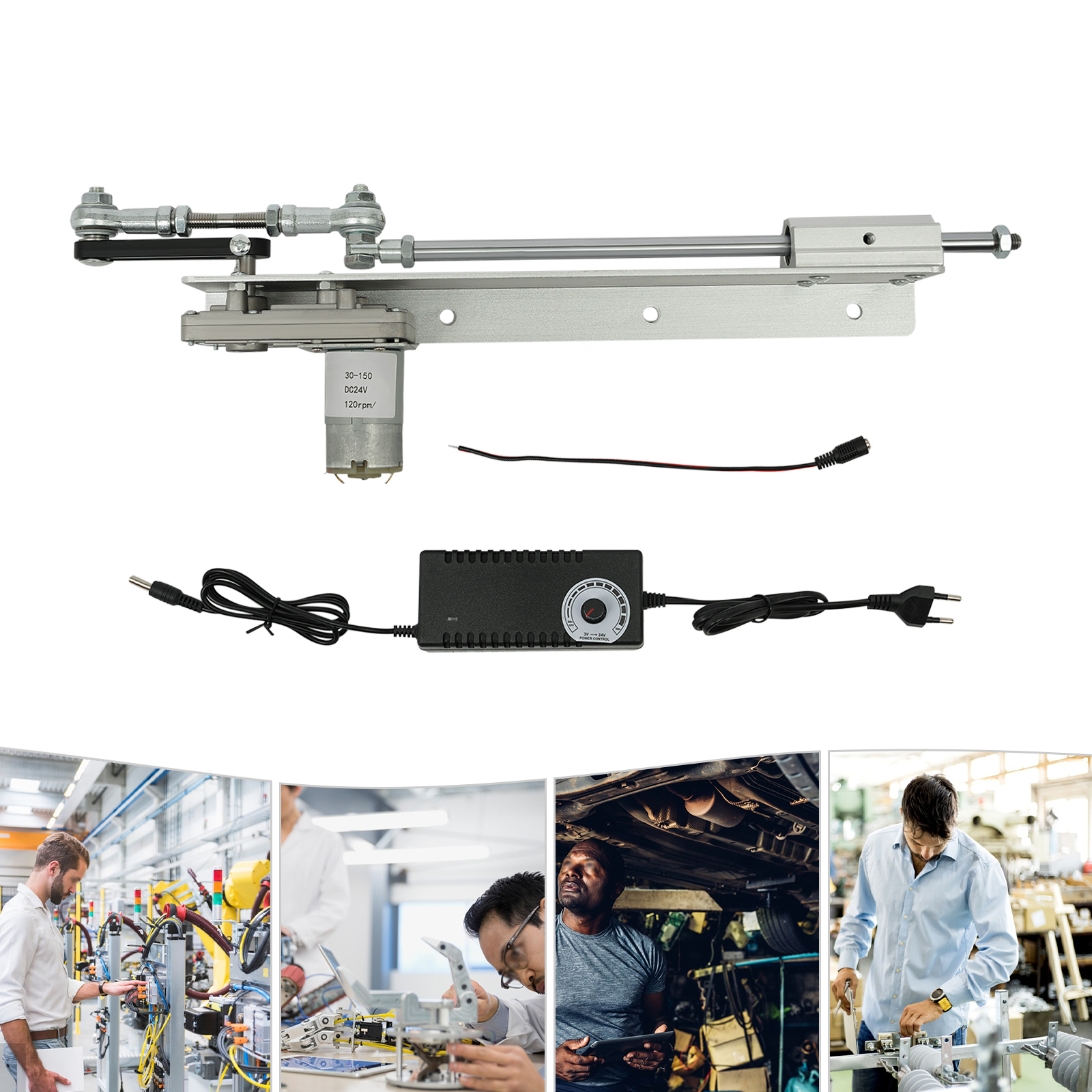 Linearmotor mit hin- und hergehendem Zyklus, Linearantrieb mit einstellbarem Hub, Teleskop-Linearantrieb, DC 24 V, 20–120 U/min Linearmotor mit hin- und hergehendem Zyklus, Linearantrieb mit einstellbarem Hub, Teleskop-Linearantrieb, DC 24 V, 20–120 U/min