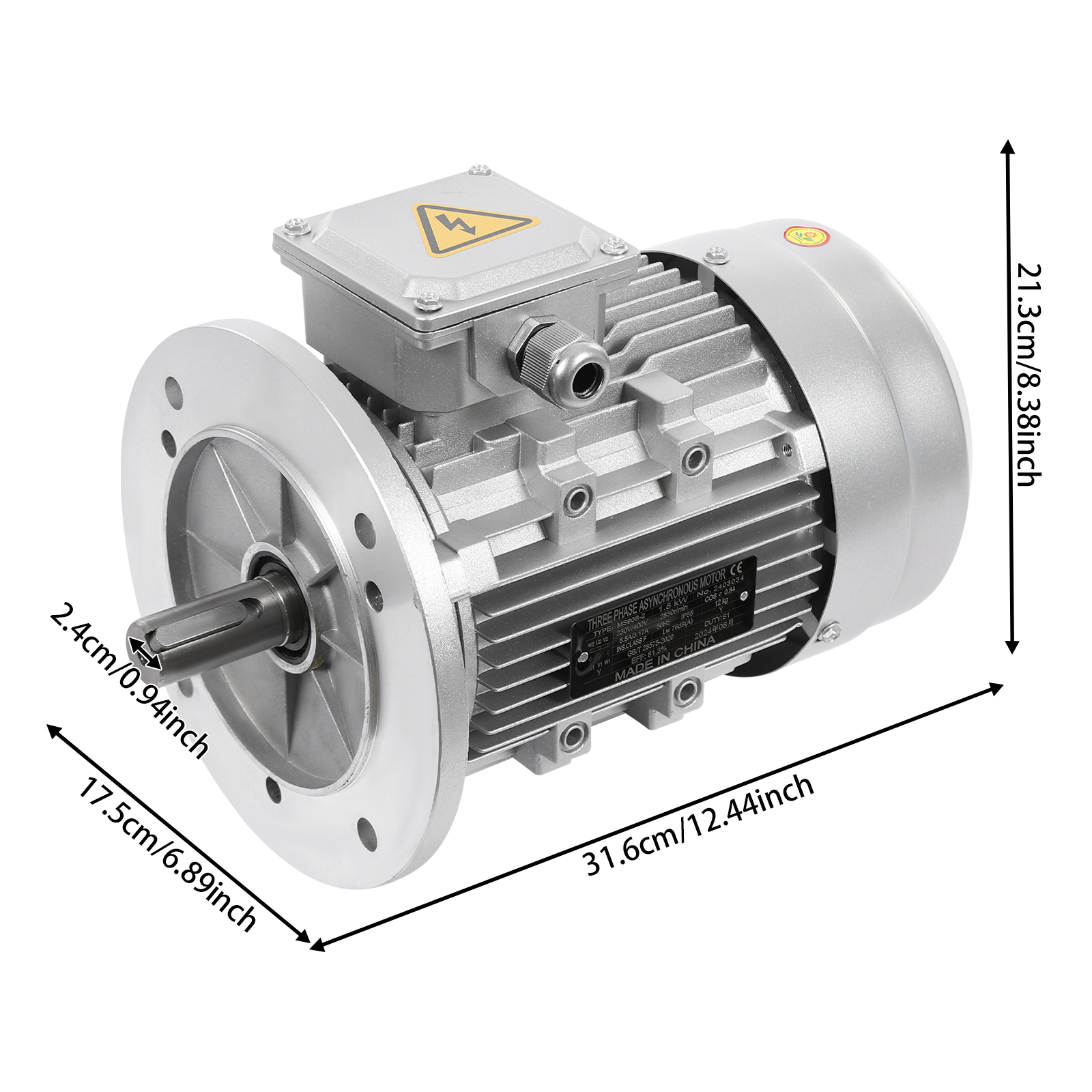 MS90S-2-1.5KW B5 230/400V High Speed Motor, Three-phase Asynchronous Motor For Machinery and Equipment, S1 Motor MS90S-2-1.5KW B5 230/400V High Speed Motor, Three-phase Asynchronous Motor For Machinery and Equipment, S1 Motor