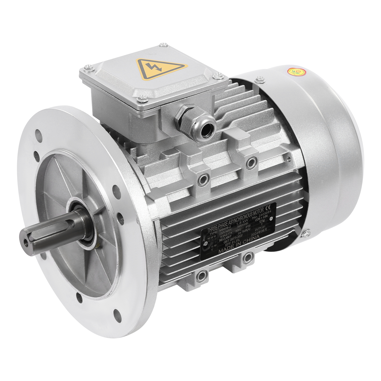 MS90S-2-1,5KW B5 230/400V Hochgeschwindigkeitsmotor, Dreiphasen-Asynchronmotor für Maschinen und Anlagen, S1-Motor