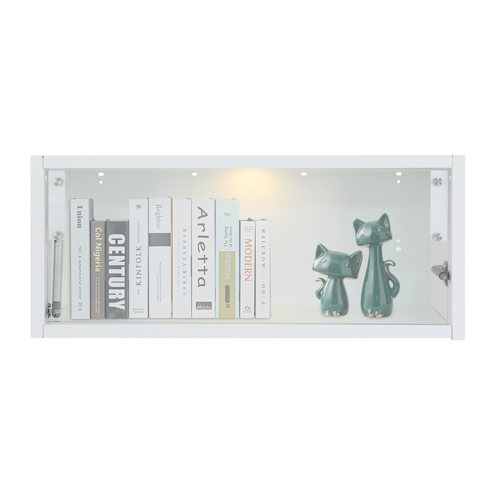 70 x 18 x 30 cm, weißer Multifunktions-Wandschrank mit Klapptür, Wandschrank mit Beleuchtung