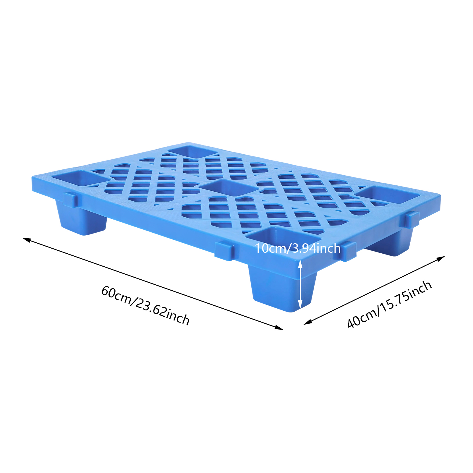60 x 40 x 10 cm, 6 Stück Kunststoffpaletten, 6 Stück ineinander steckbare Lagerpaletten für Lager, Fabriken, Logistikzentren – Blau 60 x 40 x 10 cm, 6 Stück Kunststoffpaletten, 6 Stück ineinander steckbare Lagerpaletten für Lager, Fabriken, Logistikzentren – Blau
