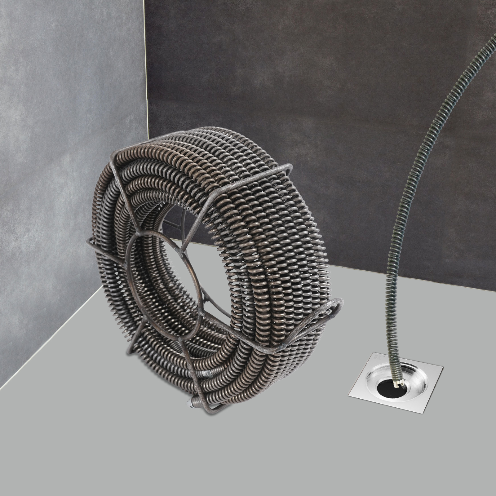 16mm 4 Sections 4.9m + 1 Section 2.5m Spring Spiral Pipe Cleaning Spirals Set, Pipe Cleaning Spirals Set, Pipe Cleaning Spiral