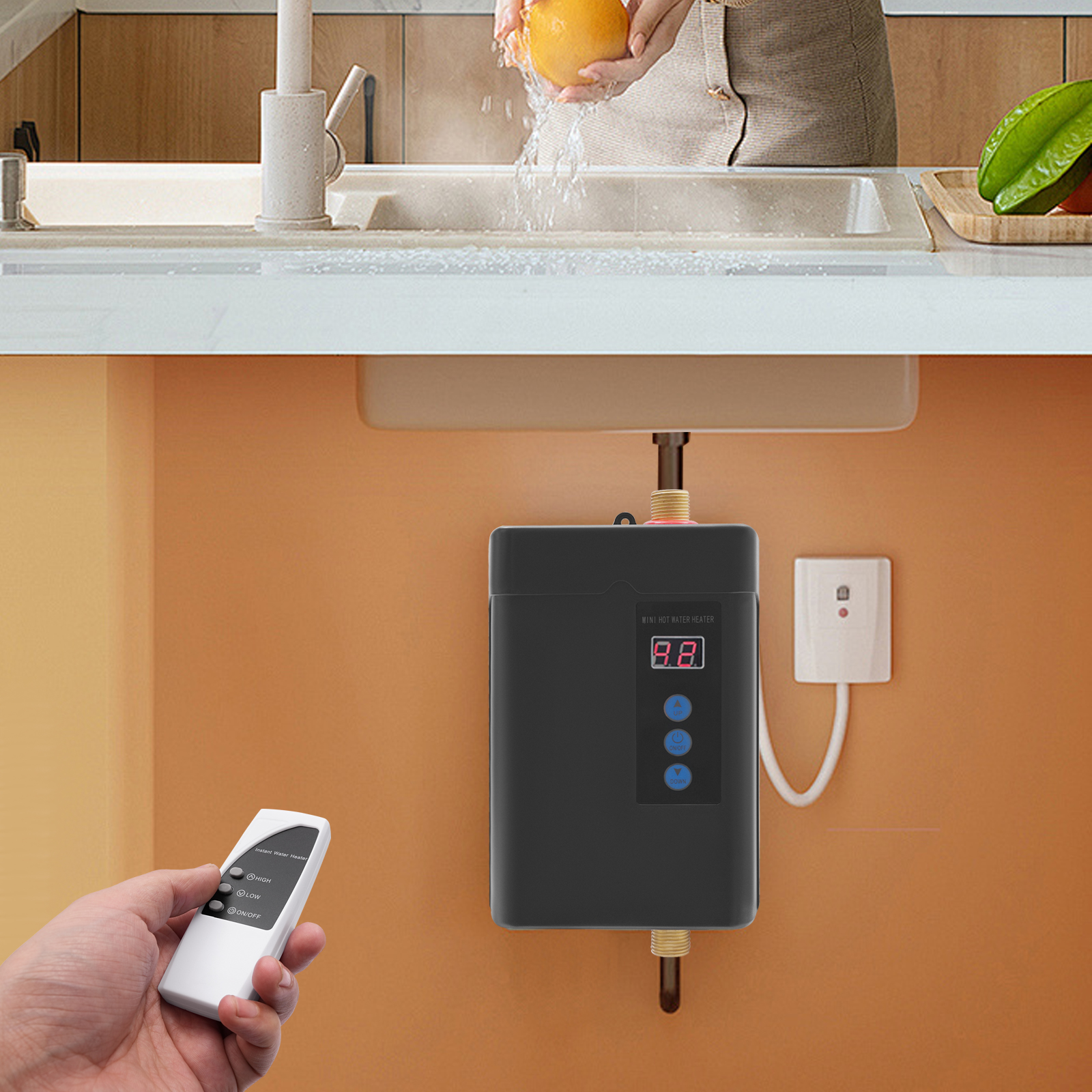 Elektrischer Warmwasserbereiter DC-Warmwasserbereiter Touchscreen-Durchlauferhitzer für den Einsatz in Haushalten, Schulen, Krankenhäusern, Büros, Bars, Küchen und Badezimmern