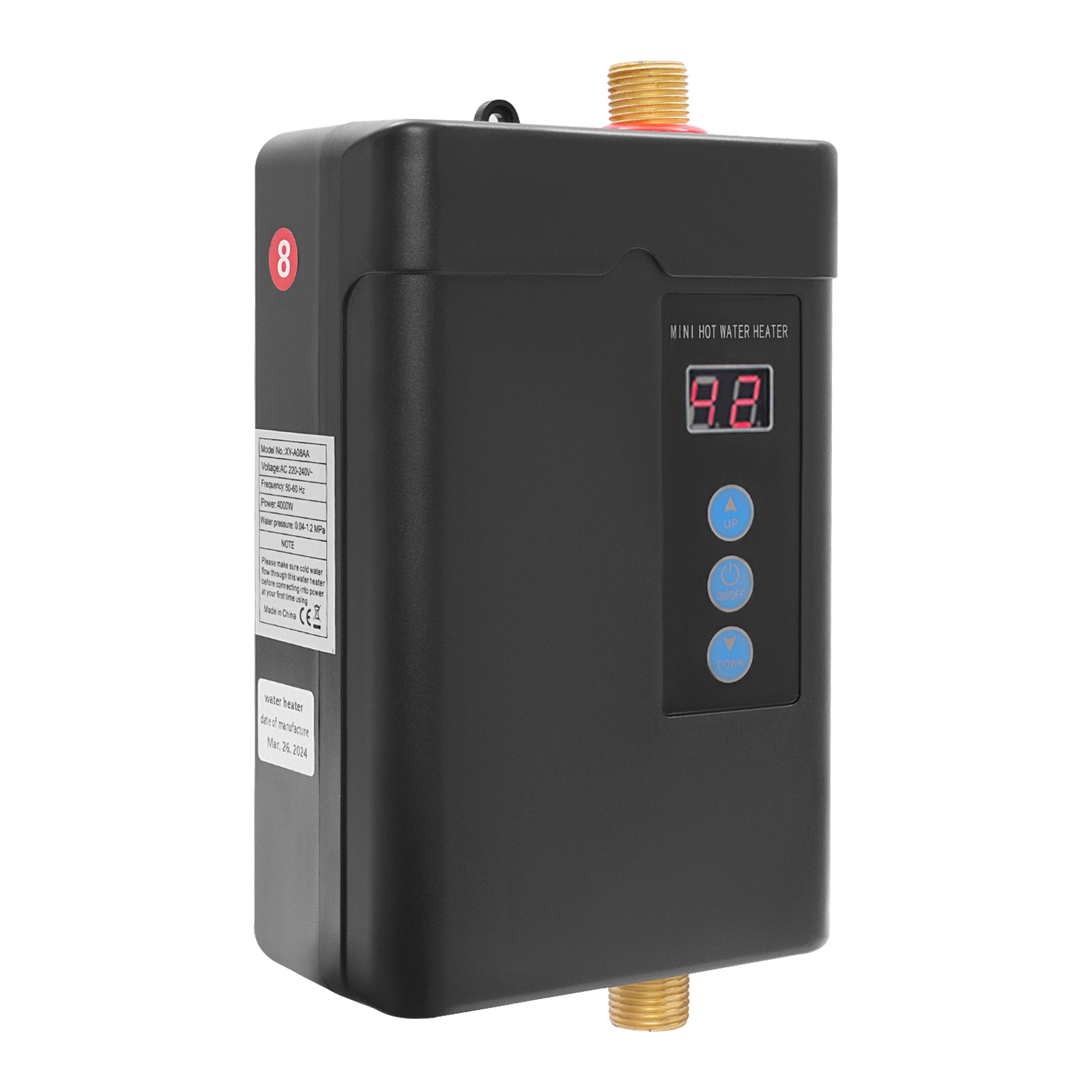 Elektrischer Warmwasserbereiter DC-Warmwasserbereiter Touchscreen-Durchlauferhitzer für den Einsatz in Haushalten, Schulen, Krankenhäusern, Büros, Bars, Küchen und Badezimmern