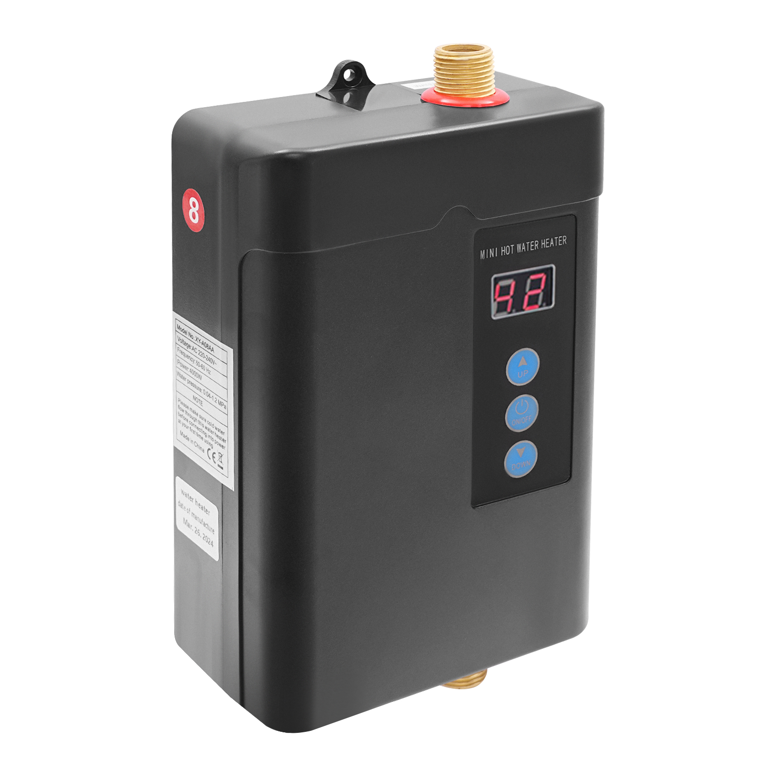 Elektrischer Warmwasserbereiter DC-Warmwasserbereiter Touchscreen-Durchlauferhitzer für den Einsatz in Haushalten, Schulen, Krankenhäusern, Büros, Bars, Küchen und Badezimmern