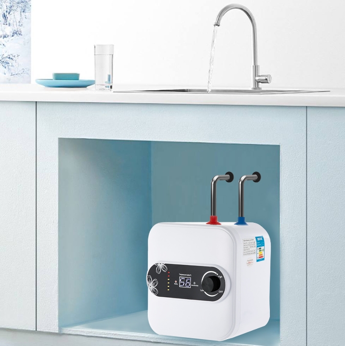 Mini-Durchlauferhitzer, elektrisch, 1500W, 220V, 8L, mit LED-Temperaturanzeige für Küche und Bad