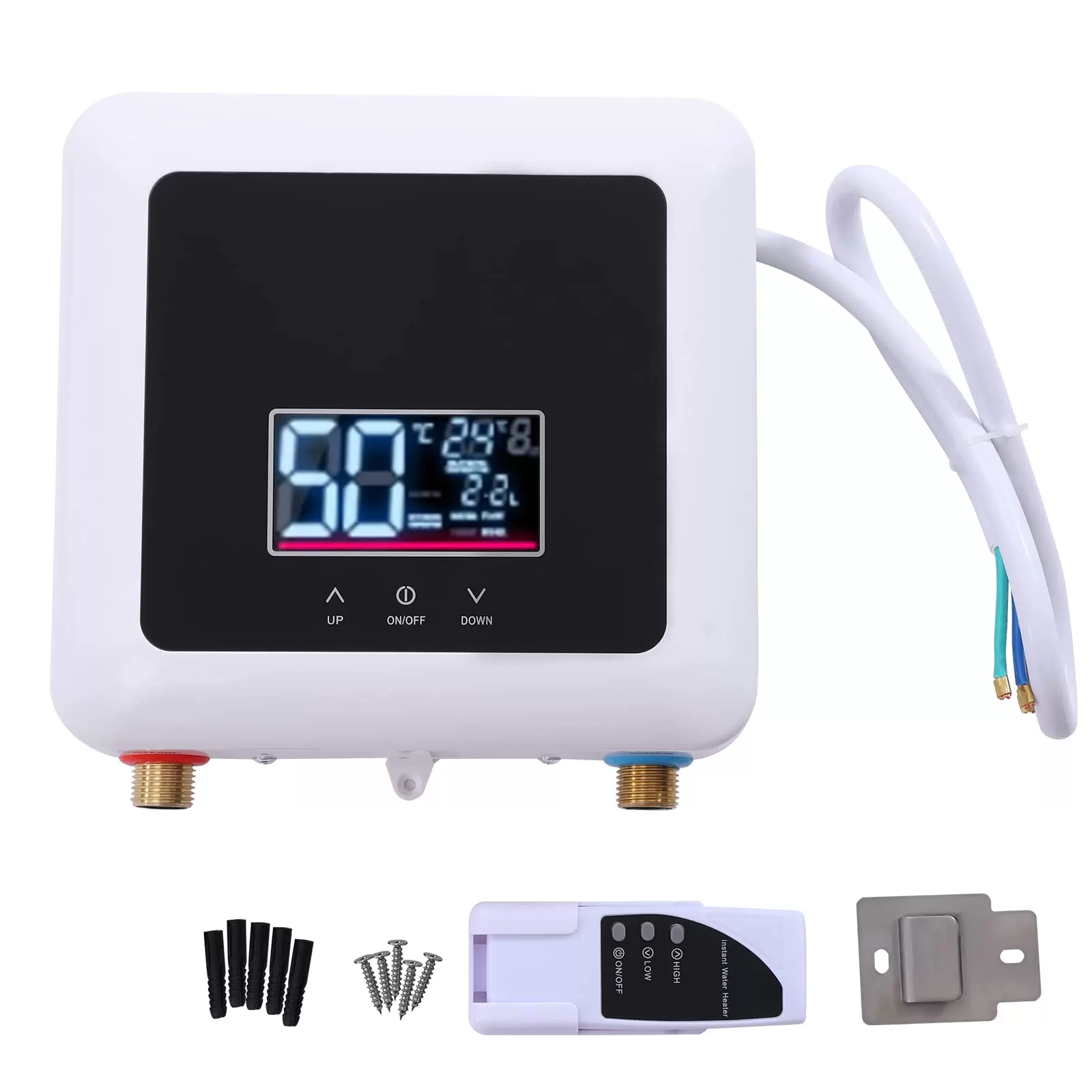Tankless Elektrisch Sofortige Warmwasserbereiter Küche Bad Wandhängend 7.5 kW 30-55°C Steckerfertiges Smart Heater mit LCD-Display Tankless Elektrisch Sofortige Warmwasserbereiter Küche Bad Wandhängend 7.5 kW 30-55°C Steckerfertiges Smart Heater mit LCD-Display