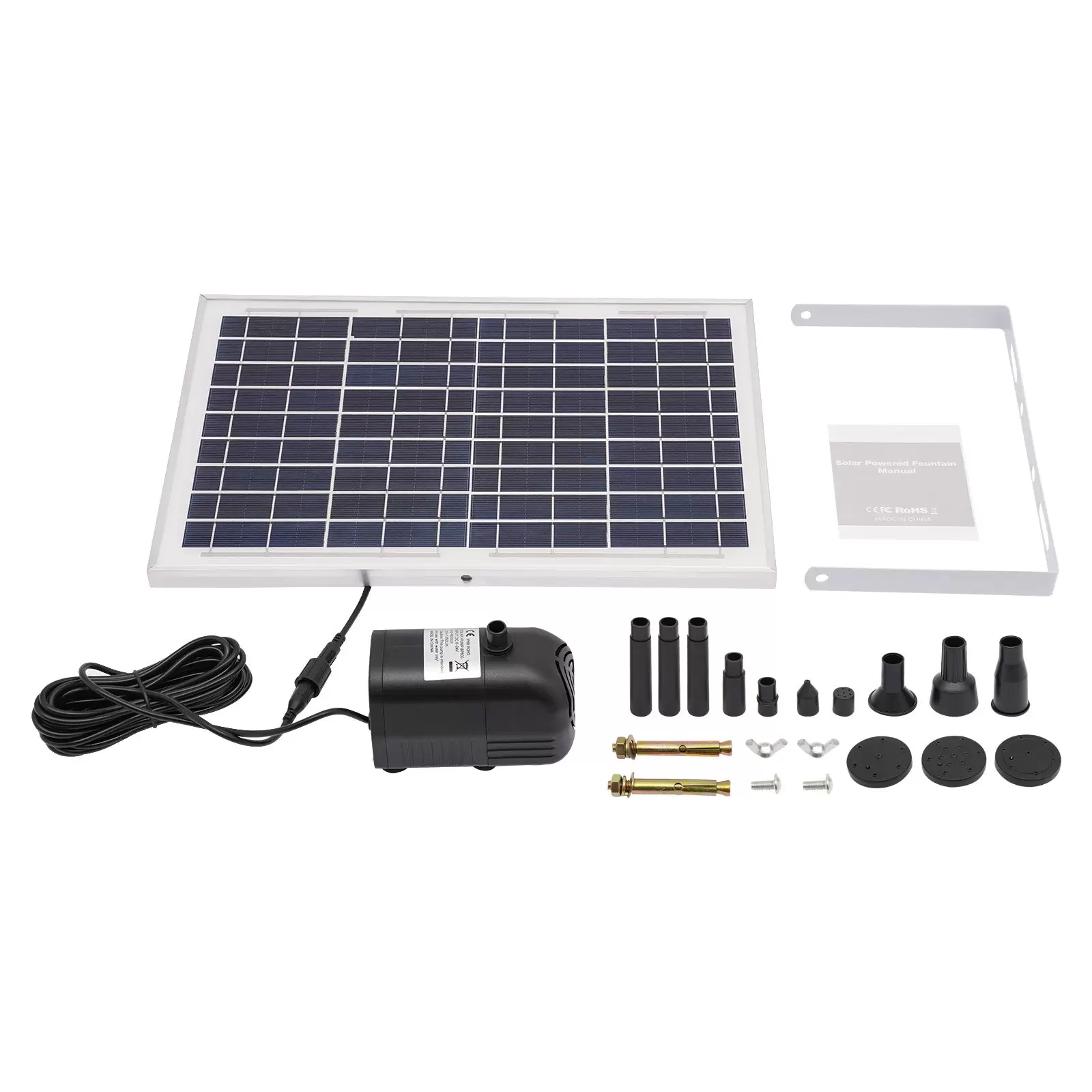 10W Solar Teichpumpe Brunnenpumpe Springbrunnen Gartenbrunnen Wasserspiel Fontäne