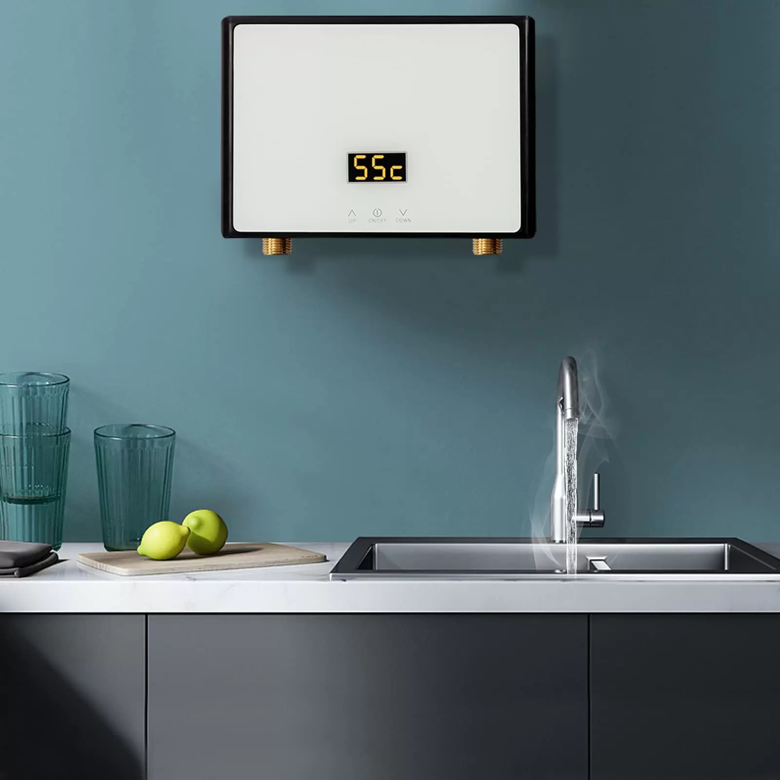 Elektrische Kleine Instantaneous Water Heater 220 V Mini Küche Bad Under-Table Gerätegröße kW: 5.5 kW