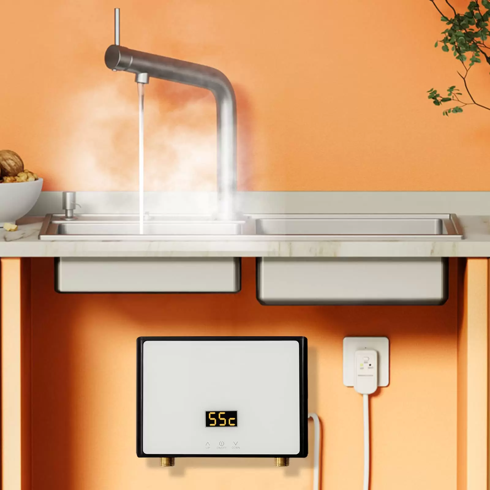 Elektrische Kleine Instantaneous Water Heater 220 V Mini Küche Bad Under-Table Gerätegröße kW: 5.5 kW