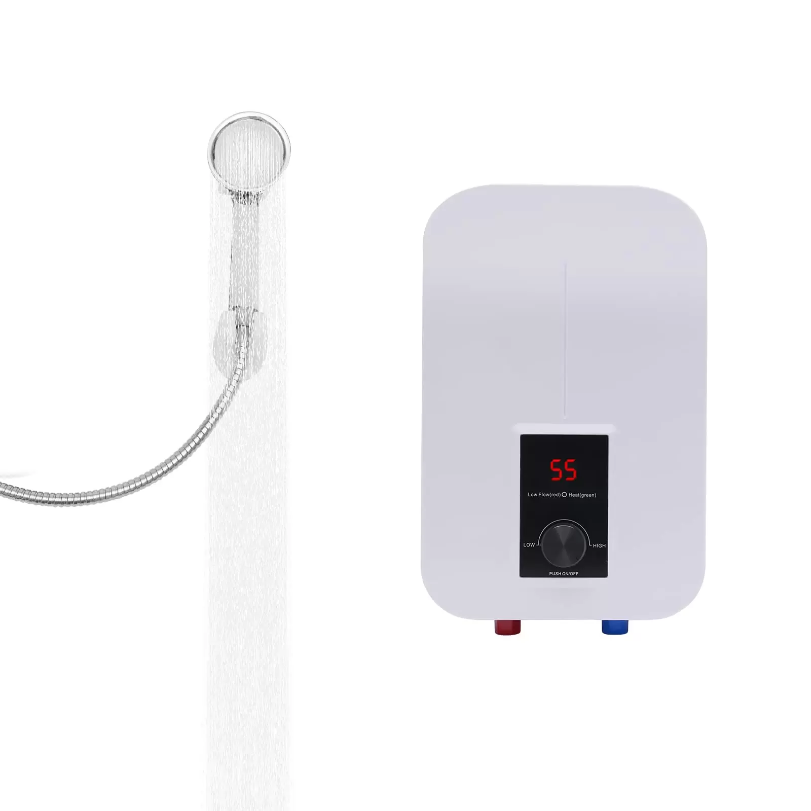 CNCEST Warmwasserbereiter Heißwasser Heizung Digitalanzeige  Dusche  Mini Küche Instant Warmwasserbereiter 6500 W