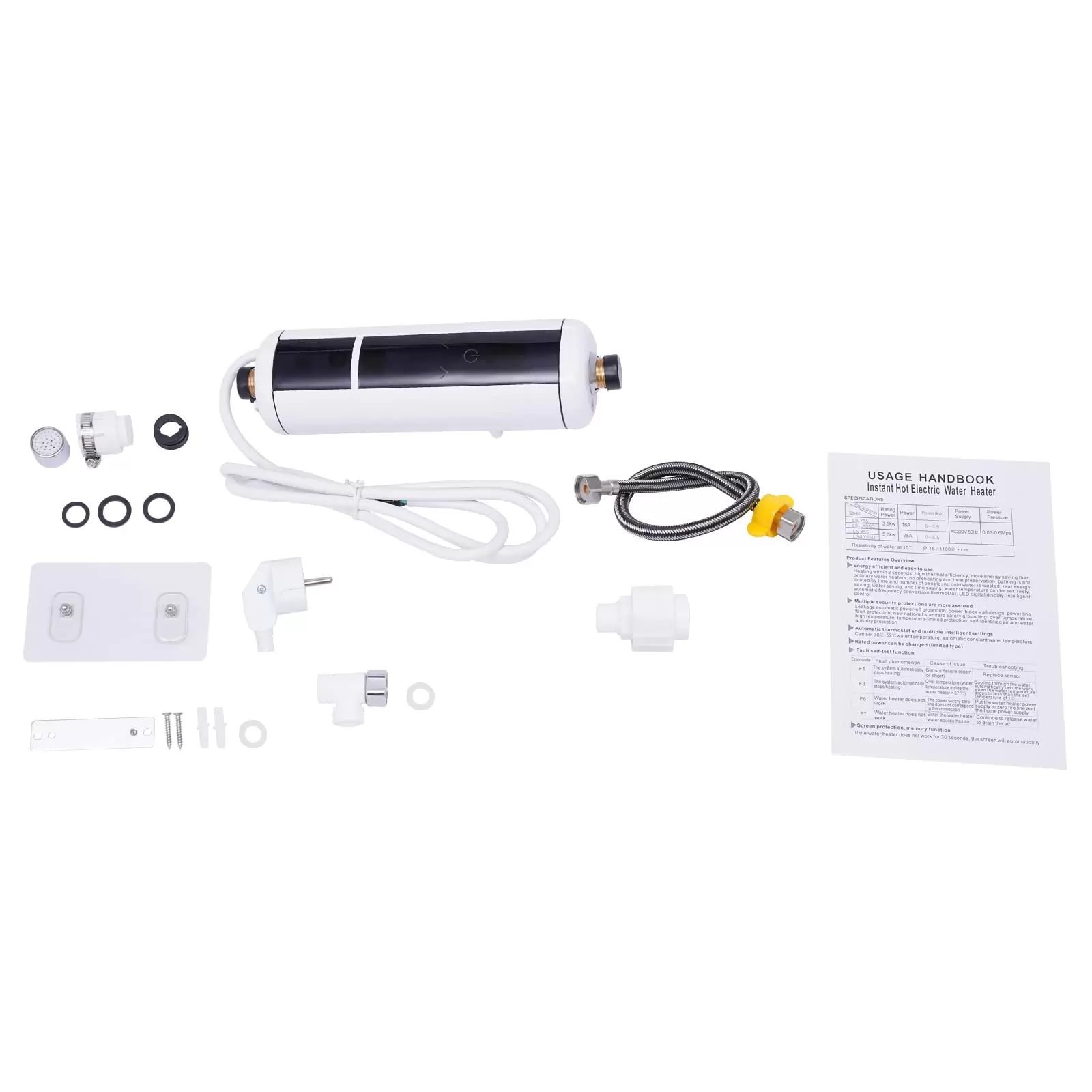 Elektrische Durchlauferhitzer,LED-Anzeige Mini Instant-Warmwasserbereiter 3500 W