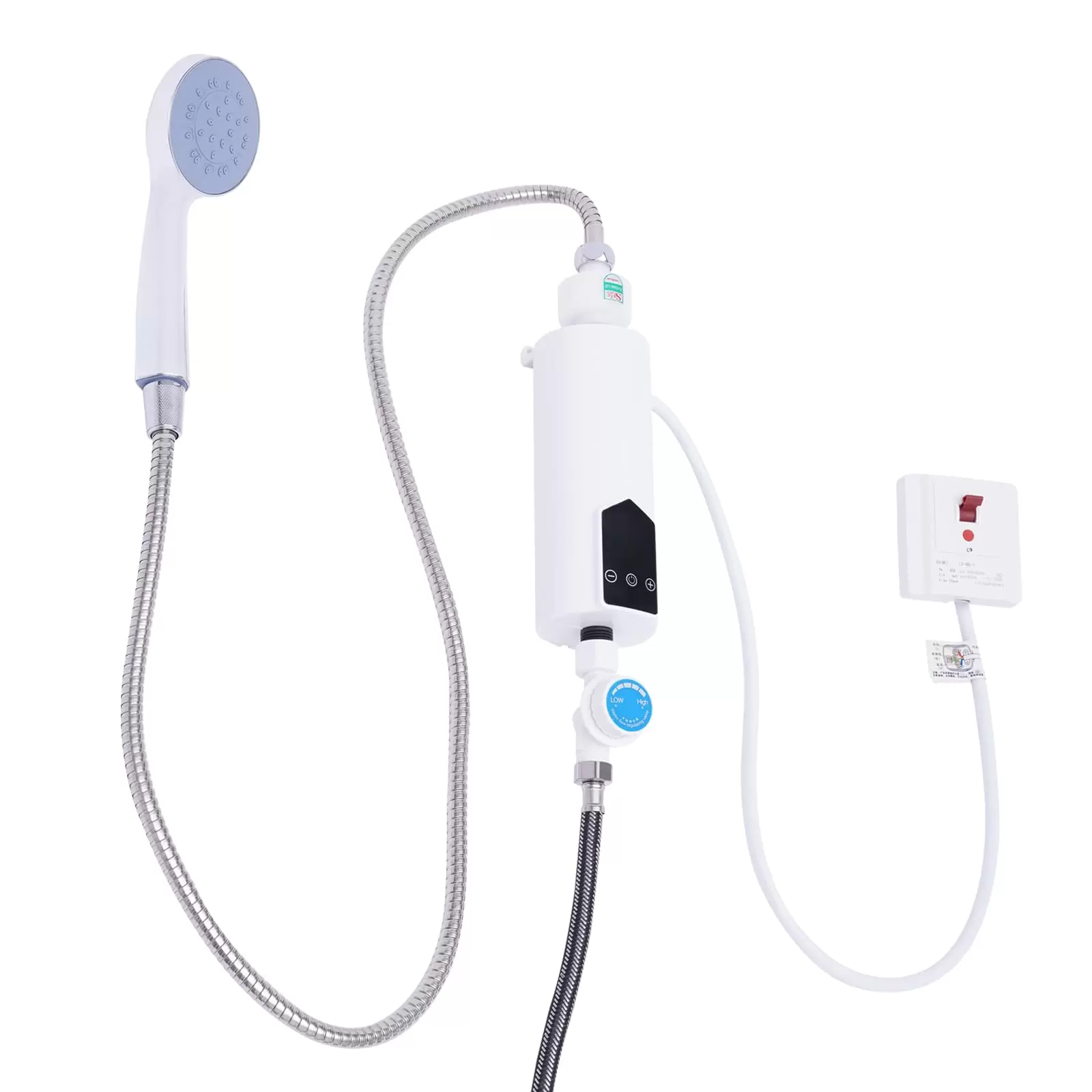 5500W Mini Durchlauferhitzer Elektrische Instant Warmwasserbereiter mit Duschkopf und LED-Anzeige