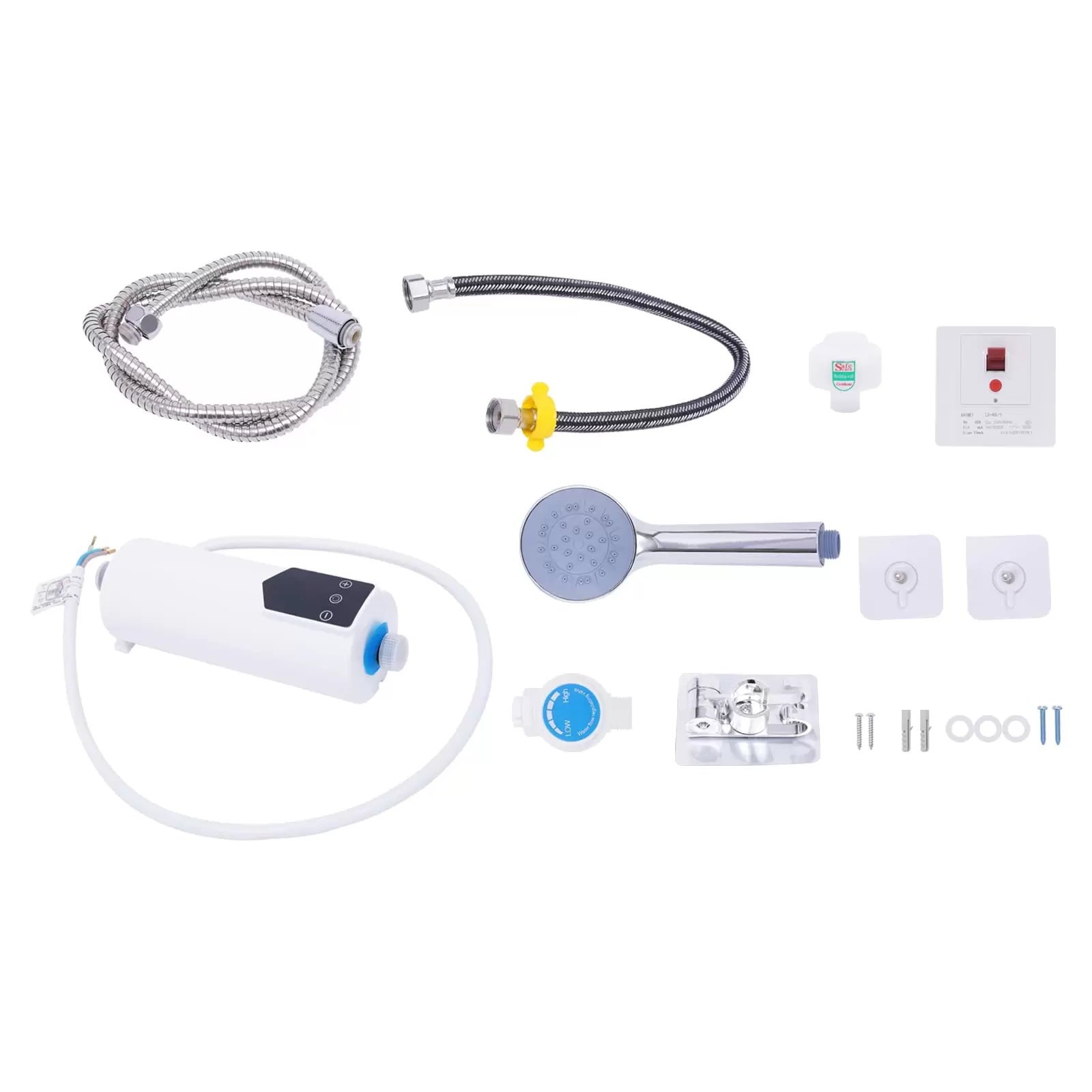 5500W Mini Durchlauferhitzer Elektrische Instant Warmwasserbereiter mit Duschkopf und LED-Anzeige