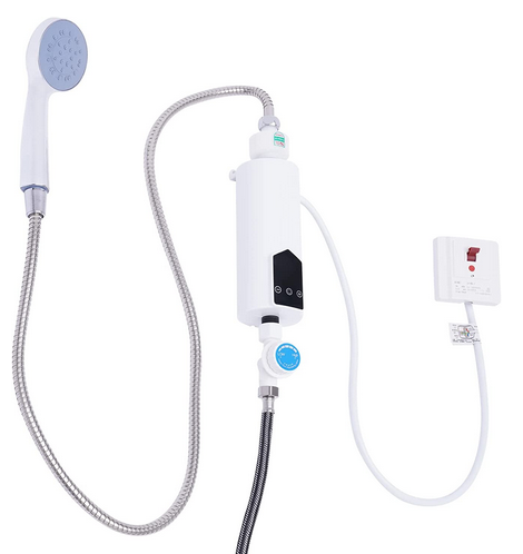 5500W Mini Durchlauferhitzer Elektrische Instant Warmwasserbereiter mit Duschkopf und LED-Anzeige