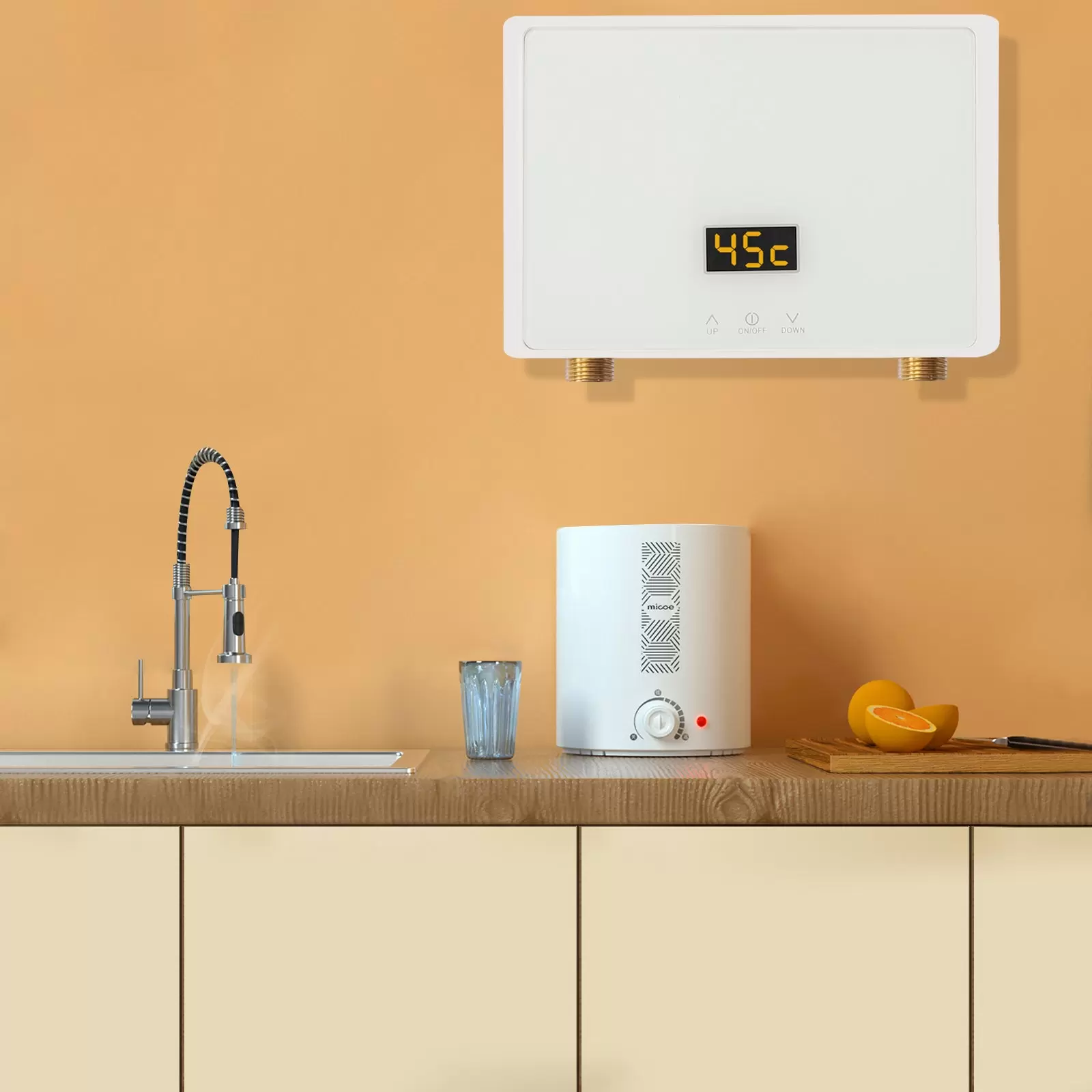 5500W Mini Durchlauferhitzer Küche 230v Elektrische Warmwasserbereiter