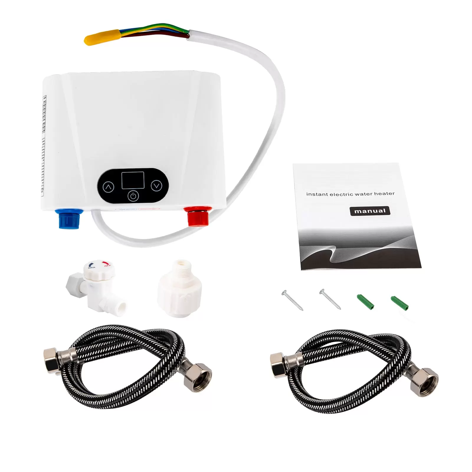Chauffe-eau électrique sans réservoir 220 V, eau chaude instantanée sans fin, mini intelligent, sous évier, cuisine, ménage (5,5 kW) Chauffe-eau électrique sans réservoir 220 V, eau chaude instantanée sans fin, mini intelligent, sous évier, cuisine, ménage (5,5 kW)