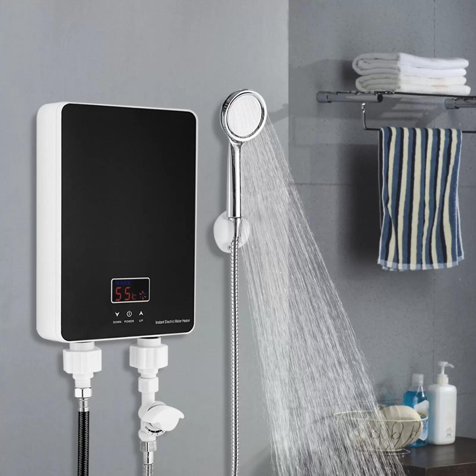 6KW Elektrische Warmwasserbereiter Sofort Heizung Durchlauferhitzer Tankless 6KW Elektrische Warmwasserbereiter Sofort Heizung Durchlauferhitzer Tankless
