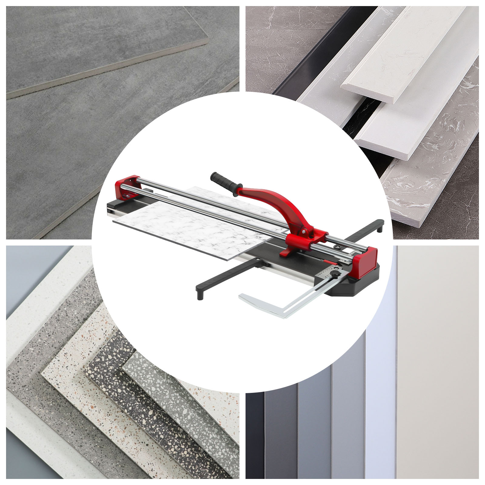 Manueller Fliesenschneider, rot, geeignet zum Schneiden von Materialien Manueller Fliesenschneider, rot, geeignet zum Schneiden von Materialien
