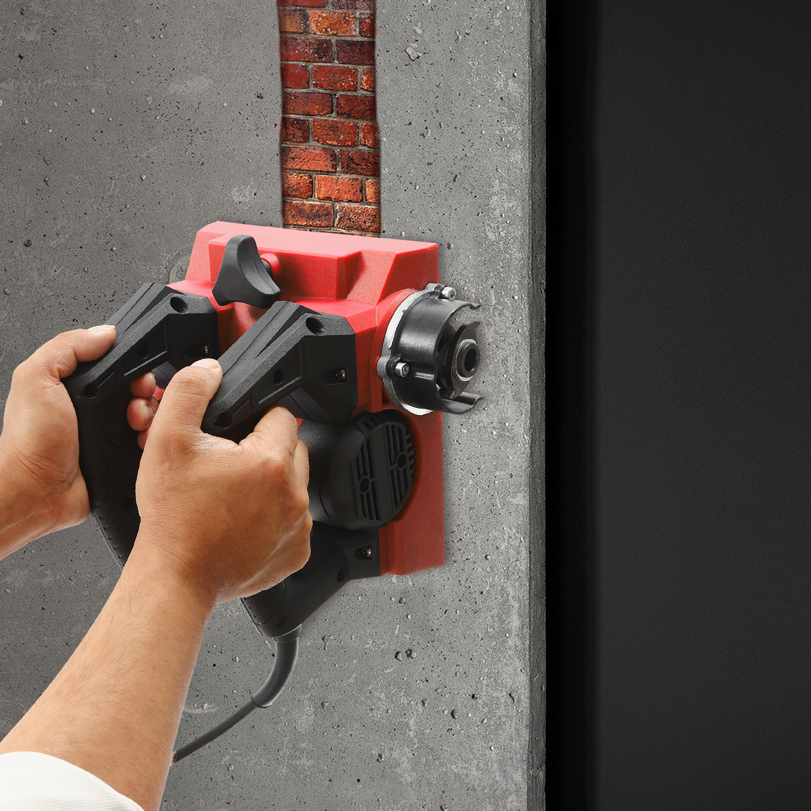 Elektrischer Wandhobel, Handhobel, 1300 W, tragbarer kabelgebundener Walzenhobel, rot