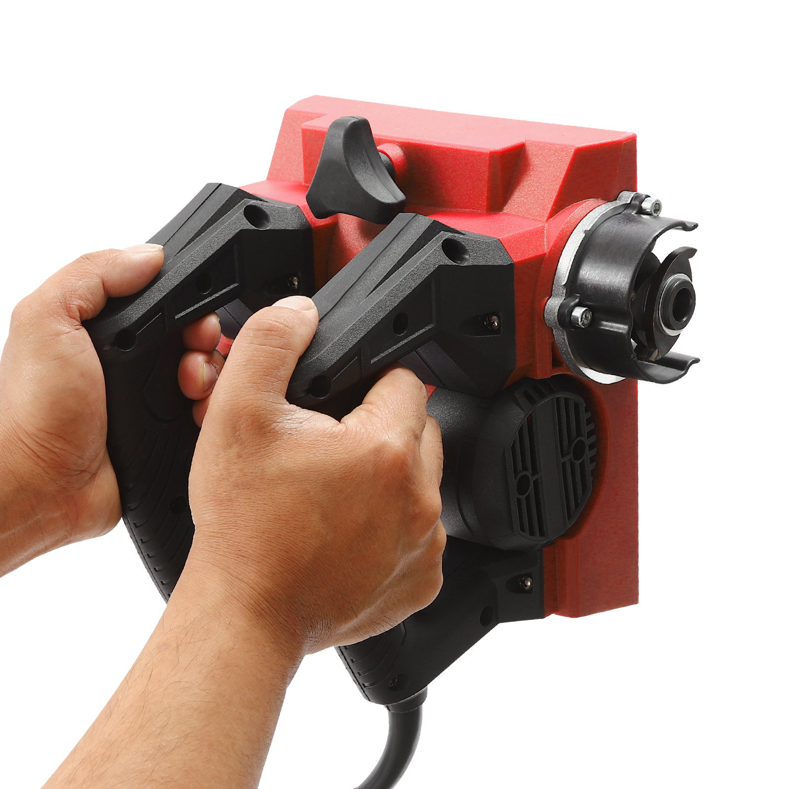 Elektrischer Wandhobel, Handhobel, 1300 W, tragbarer kabelgebundener Walzenhobel, rot Elektrischer Wandhobel, Handhobel, 1300 W, tragbarer kabelgebundener Walzenhobel, rot