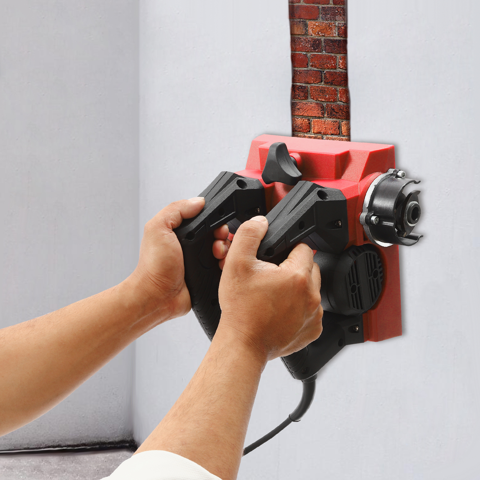 Elektrischer Wandhobel, Handhobel, 1300 W, tragbarer kabelgebundener Walzenhobel, rot Elektrischer Wandhobel, Handhobel, 1300 W, tragbarer kabelgebundener Walzenhobel, rot