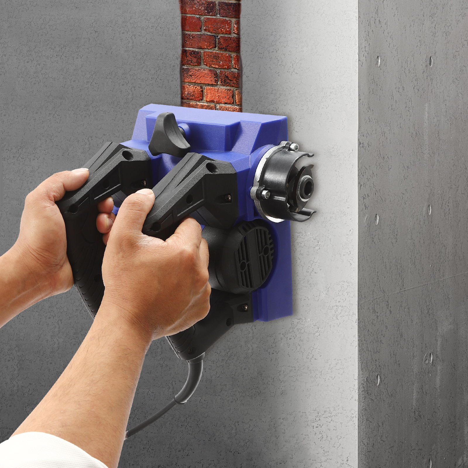 Elektrischer Wandhobel, 1300 W, leistungsstarker Handhobel, kabelgebundener tragbarer Rollenhobel, blau