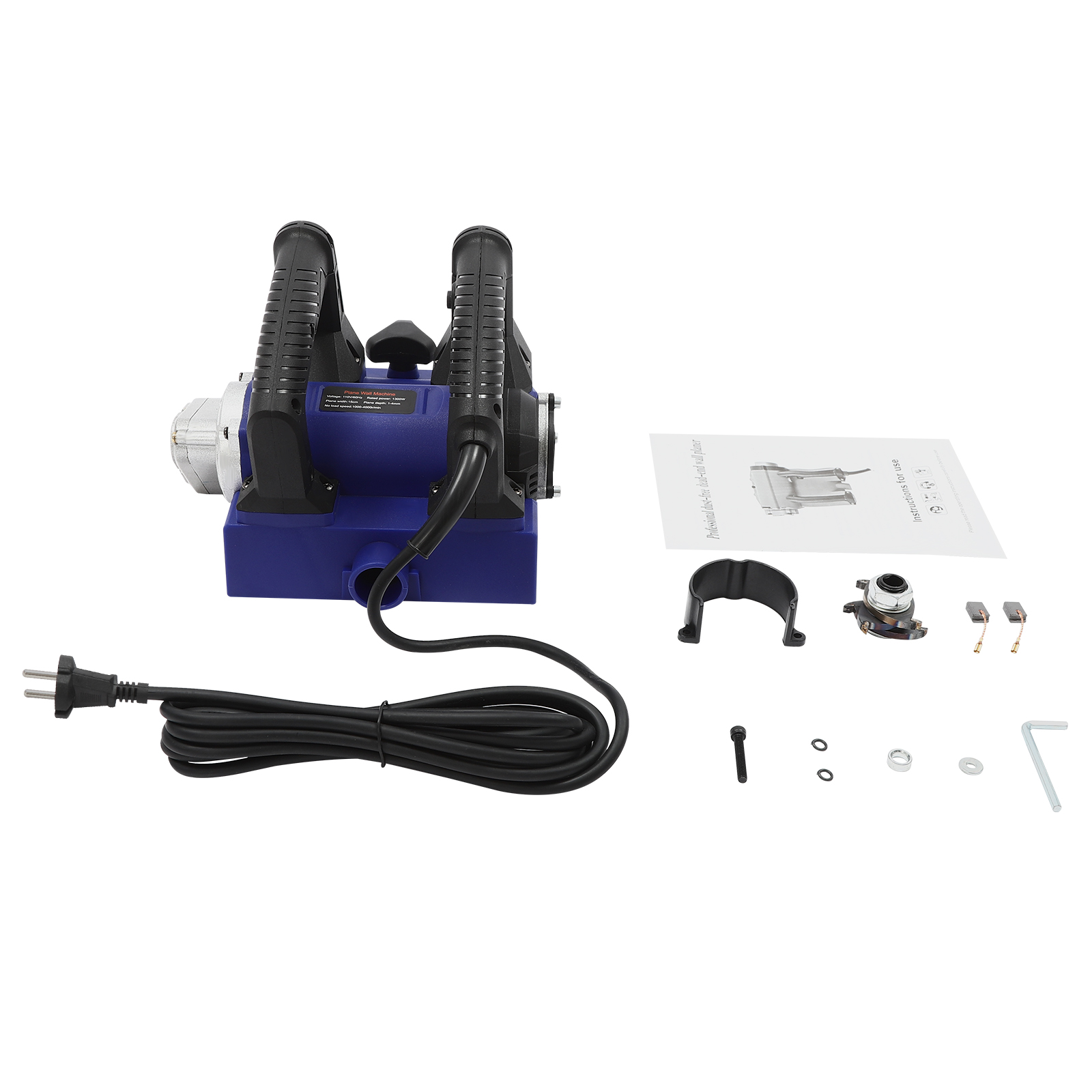 Elektrischer Wandhobel, 1300 W, leistungsstarker Handhobel, kabelgebundener tragbarer Rollenhobel, blau Elektrischer Wandhobel, 1300 W, leistungsstarker Handhobel, kabelgebundener tragbarer Rollenhobel, blau