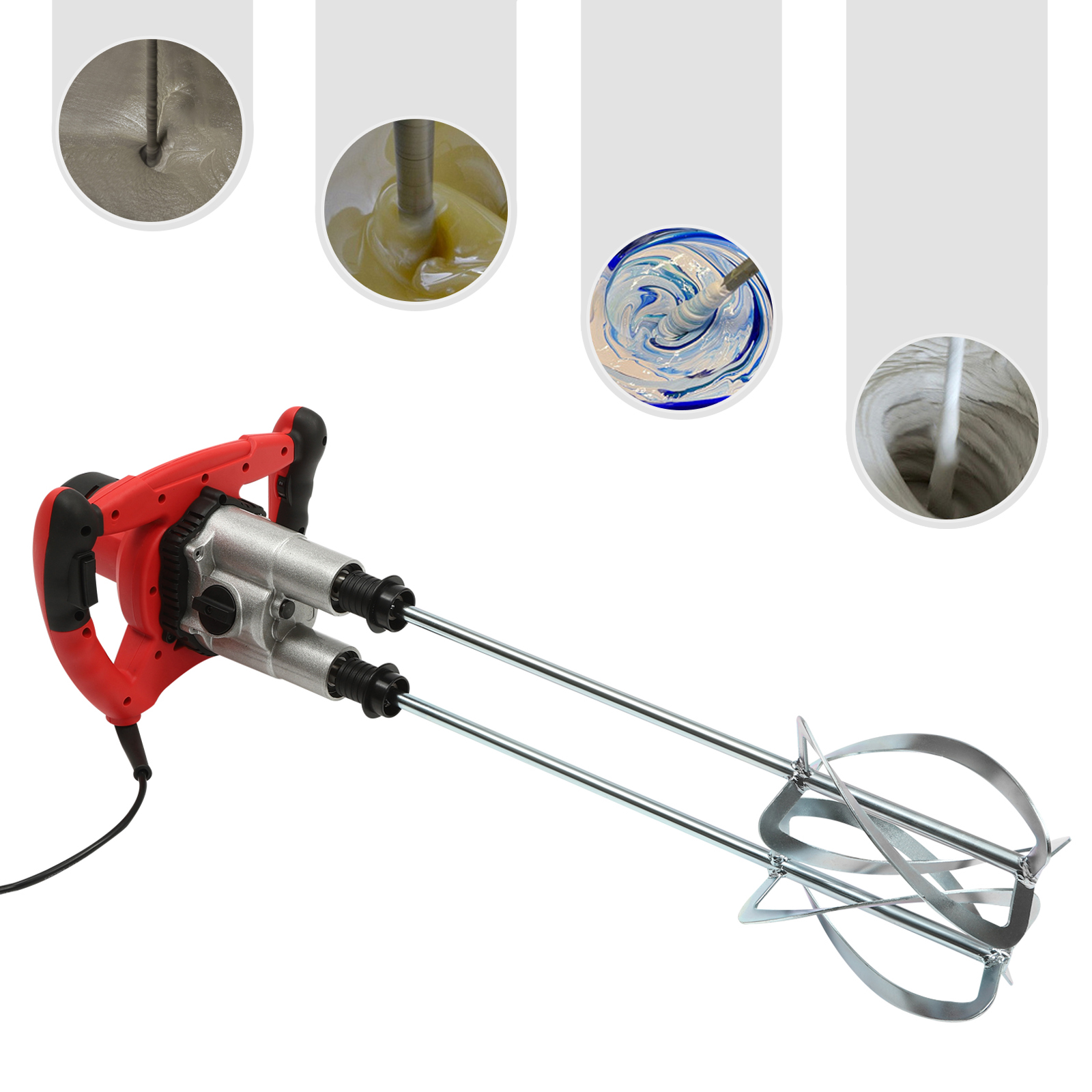 1800 W Farb- und Mörtelrührer, Mischer für Beton, Farbe, Bitumen usw 1800 W Farb- und Mörtelrührer, Mischer für Beton, Farbe, Bitumen usw