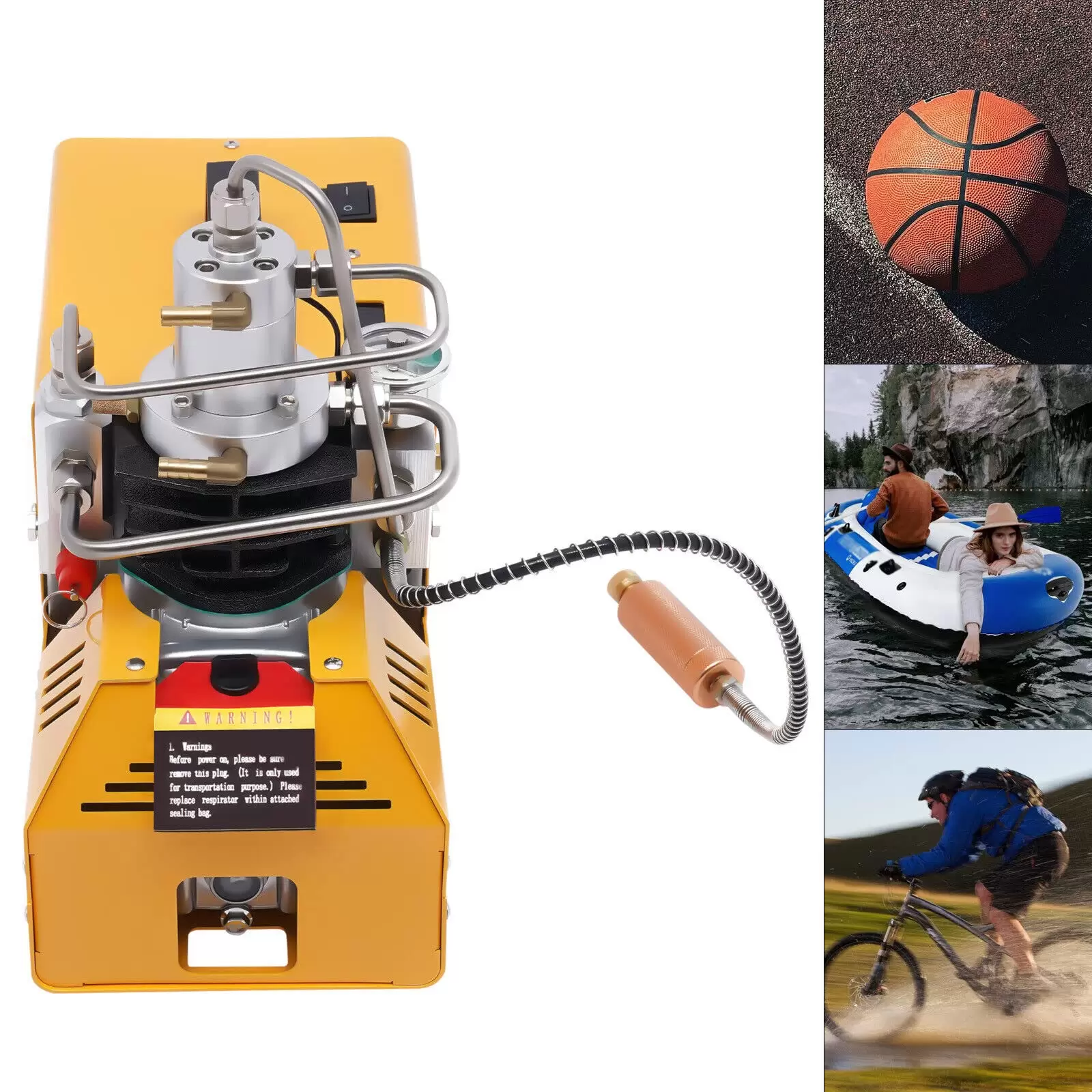 1800W Elektrischer Hochdruckkompressor 30MPA 4500PSI PCP Inflator Kompressor 50L/min Hochdruck Luftkompressor