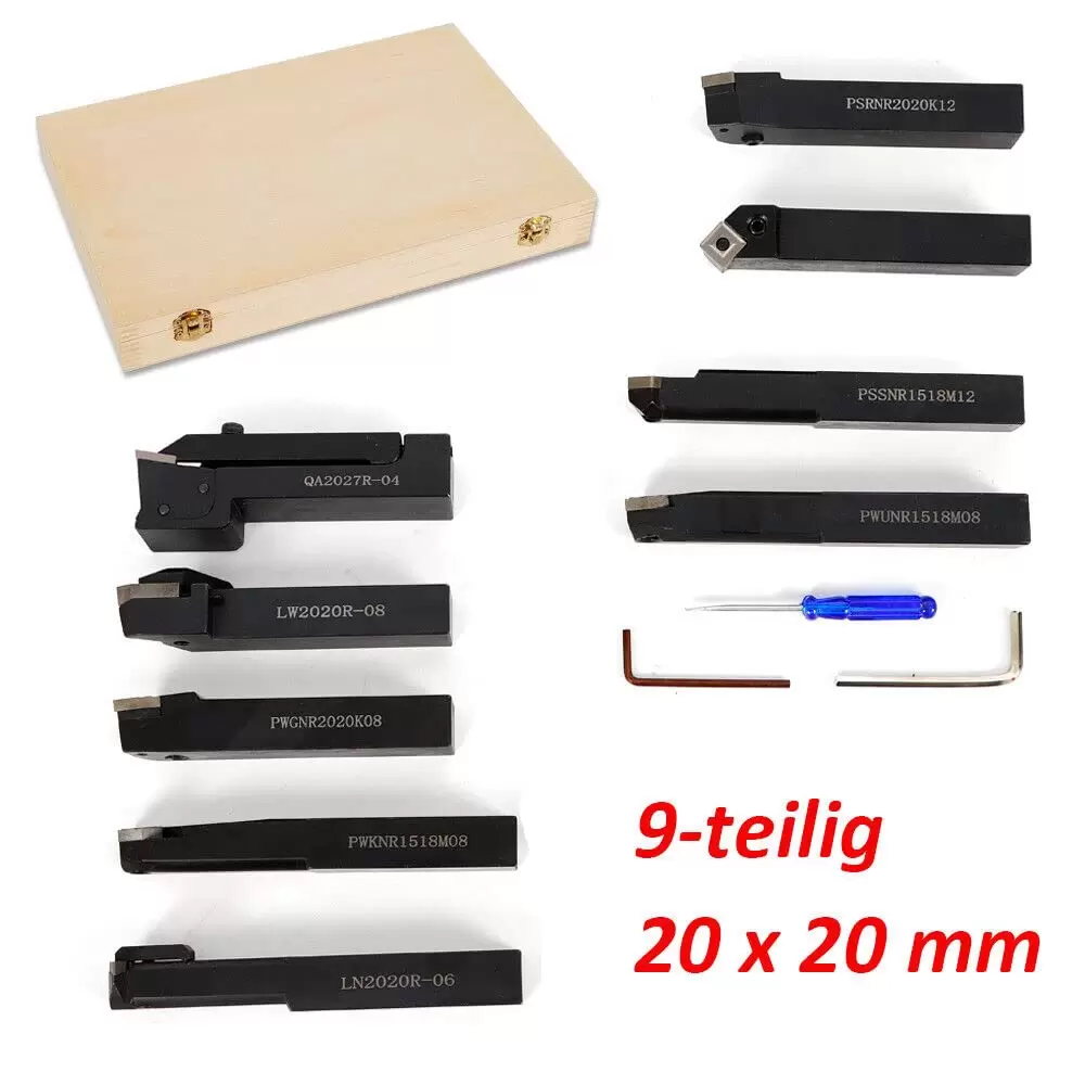 9-Teiliges Drehmeißel Drehstahl Satz 20mm HM mit Wendeplatten Drehstähle 9-Teiliges Drehmeißel Drehstahl Satz 20mm HM mit Wendeplatten Drehstähle
