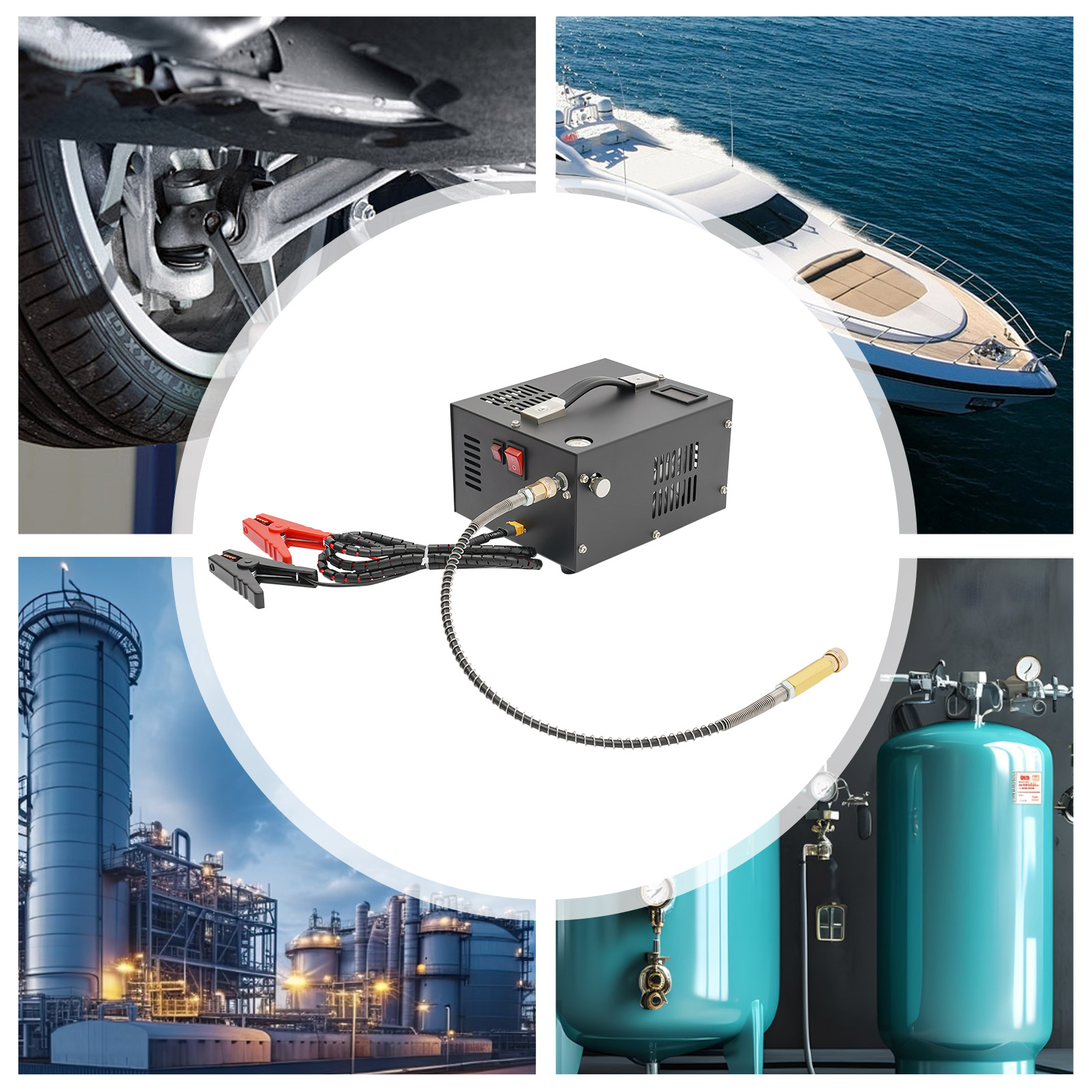 12V 30mpa High Pressure Air Compressor Pump, Electric Air Pump, Air Compressor for Automobiles, Garages 12V 30mpa High Pressure Air Compressor Pump, Electric Air Pump, Air Compressor for Automobiles, Garages