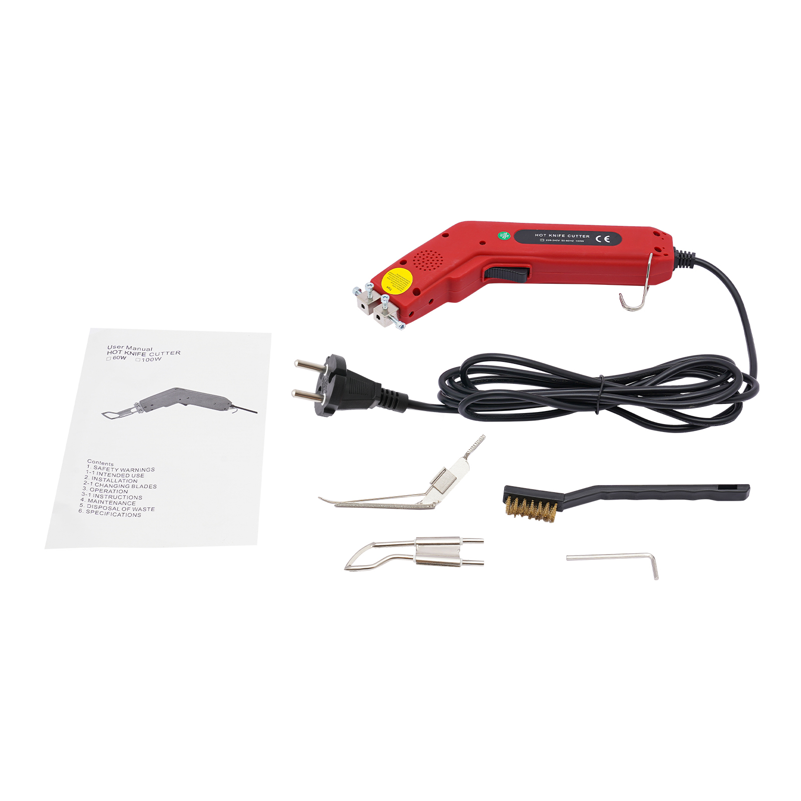 100-W-Stoffseilschneider, professioneller elektrischer Heißsiegelschneider mit einstellbarer Leistung, 220-240 V/100 W