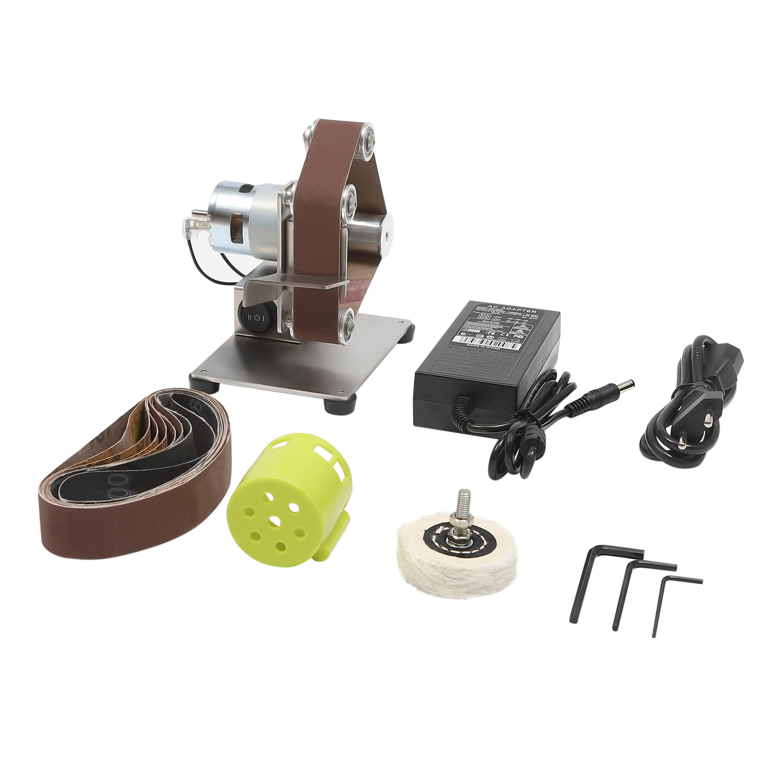 CNCEST Mini-Bandschleifer mit 10 Schleifbändern 150 W Max10000 RPM DIY-Poliermaschinen-Schleifer 7-fach einstellbare Stromzufuhr 3-teiliger Schraubenschlüssel CNCEST Mini-Bandschleifer mit 10 Schleifbändern 150 W Max10000 RPM DIY-Poliermaschinen-Schleifer 7-fach einstellbare Stromzufuhr 3-teiliger Schraubenschlüssel
