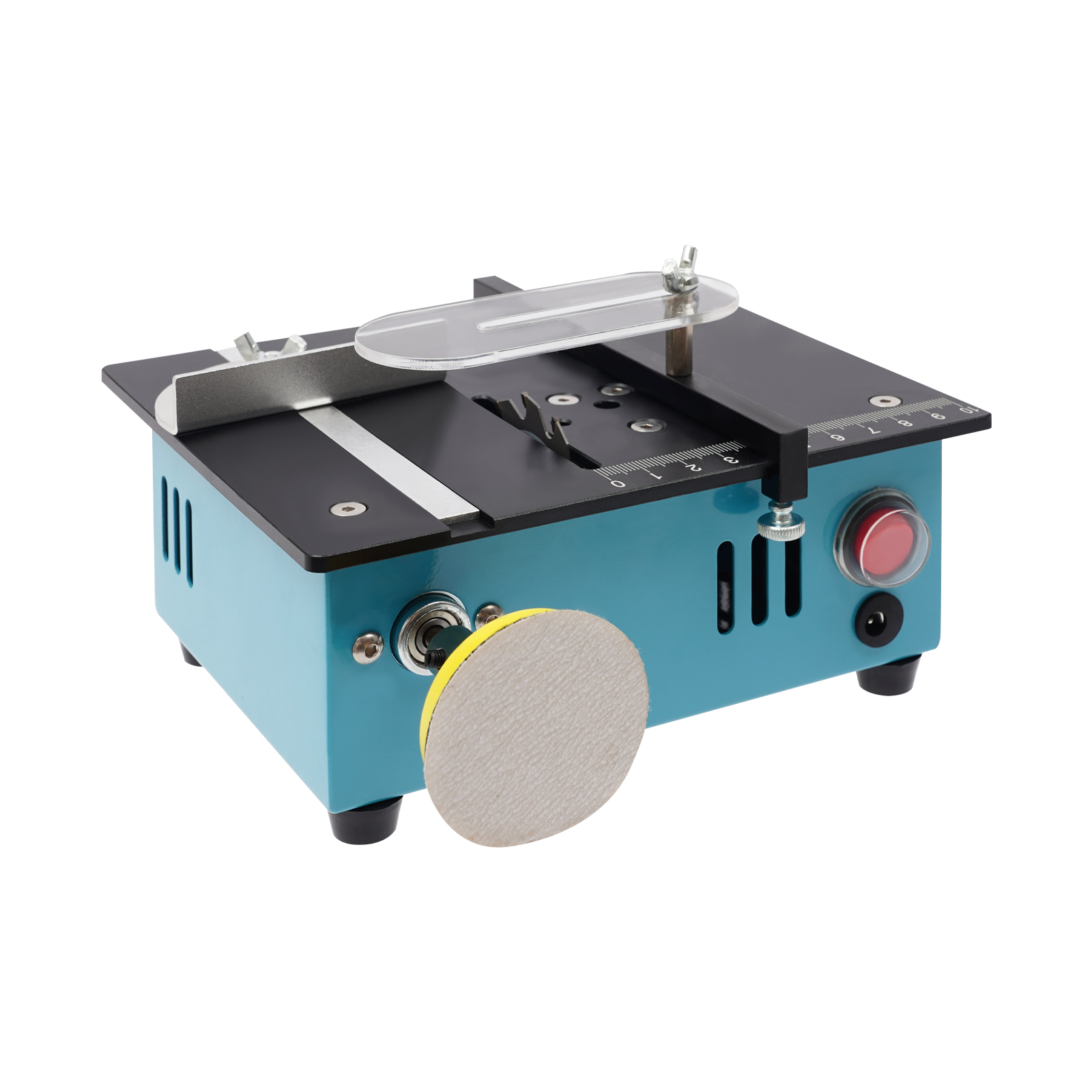 Mini 96w liftable acrylic cork metal desktop cutting machine micro grinding blue small table saw Mini 96w liftable acrylic cork metal desktop cutting machine micro grinding blue small table saw