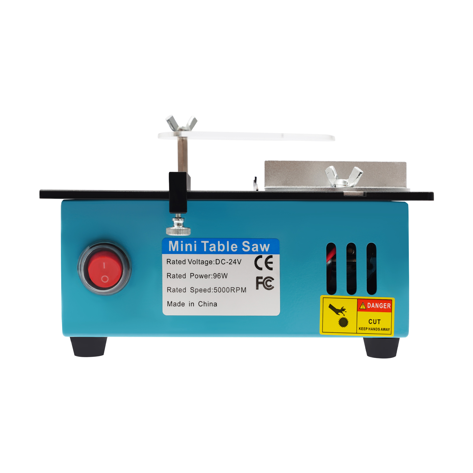 Mini 96w liftable acrylic cork metal desktop cutting machine micro grinding blue small table saw