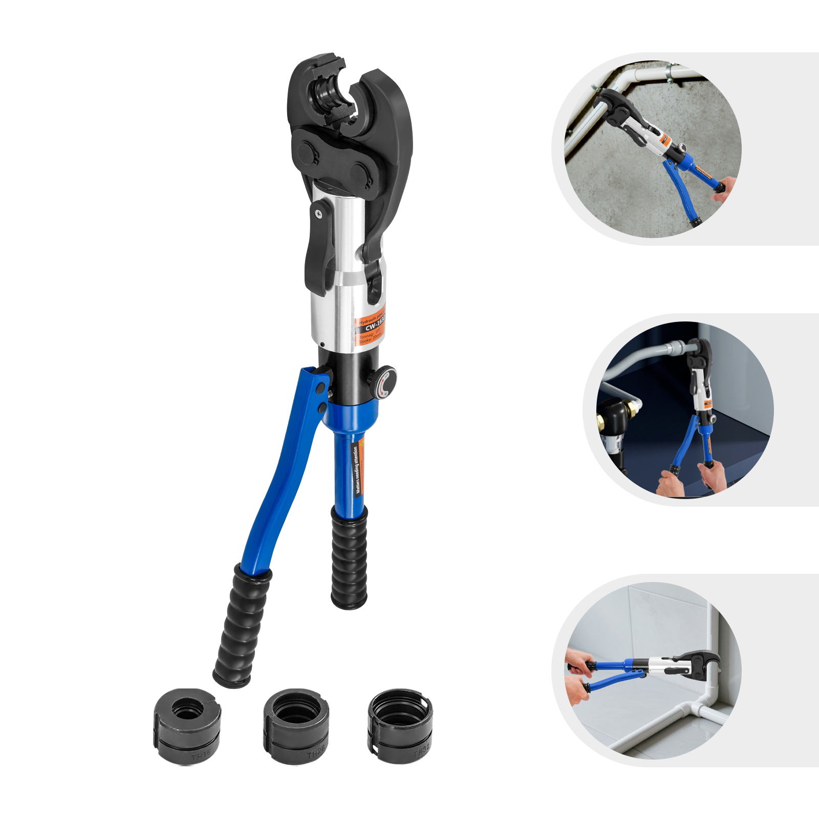 Hydraulic Crimping Pliers, Hydraulic Press Tool with 360° Rotating Head ...