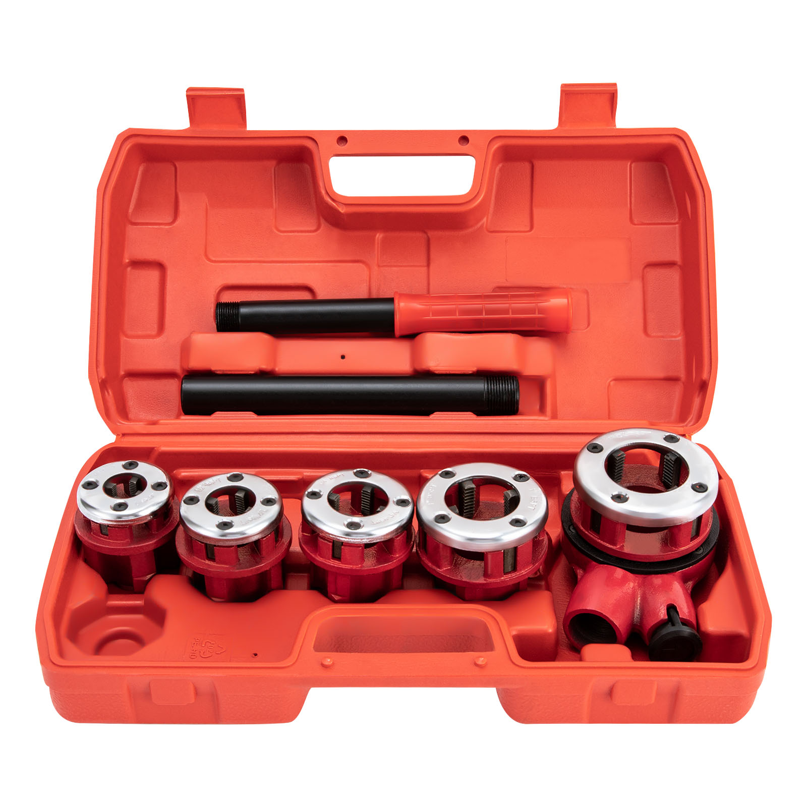 5 Schneideisen (3/8", 1/2", 3/4", 1", 1-1/4") Rohrgewindeschneidwerkzeug-Set, Rohrgewindeschneidwerkzeug-Set, Schneidwerkzeug-Set für Klempner