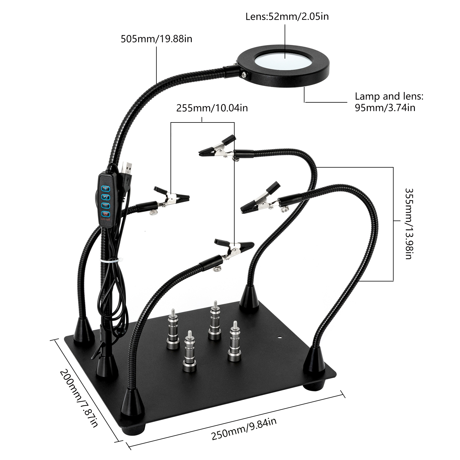 Helping Hands Löt-Klemmstation,3-fache LED-Lupenlampe Helping Hands Löt-Klemmstation,3-fache LED-Lupenlampe