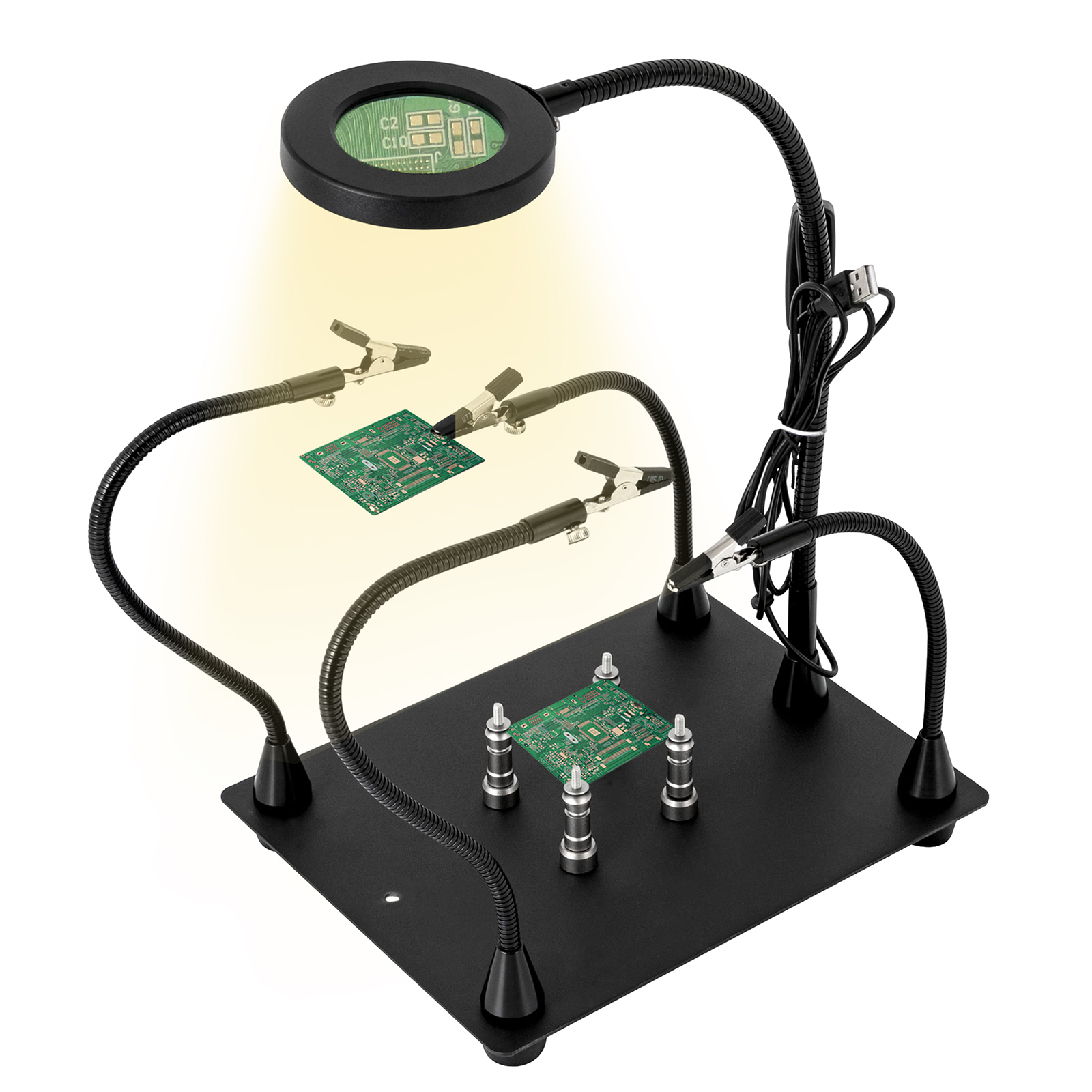Helping Hands Löt-Klemmstation,3-fache LED-Lupenlampe Helping Hands Löt-Klemmstation,3-fache LED-Lupenlampe