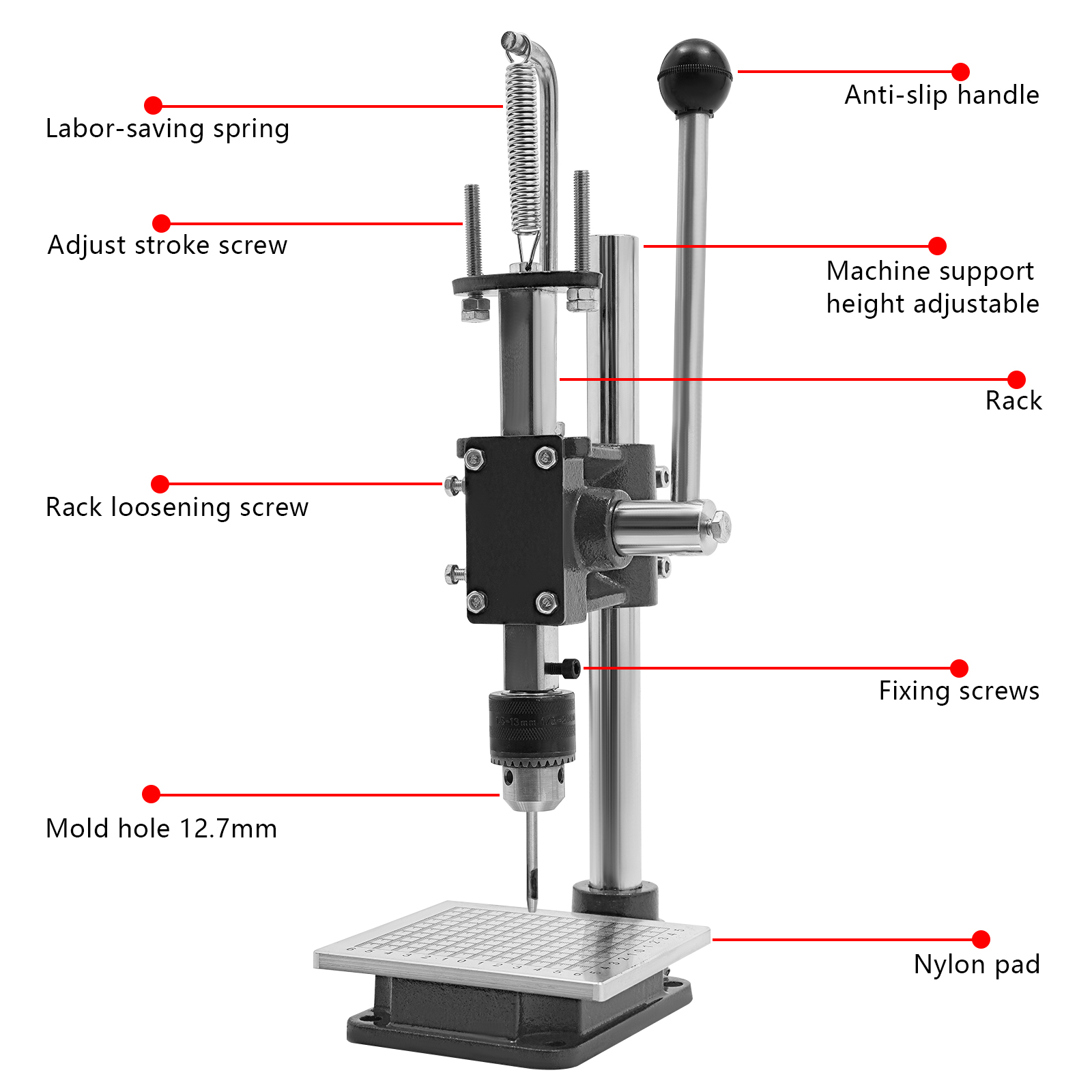CNCEST Leder Locher, Hand Stanzmaschine, Handwerk Stanzen Löcher mit Drill Chuck CNCEST Leder Locher, Hand Stanzmaschine, Handwerk Stanzen Löcher mit Drill Chuck