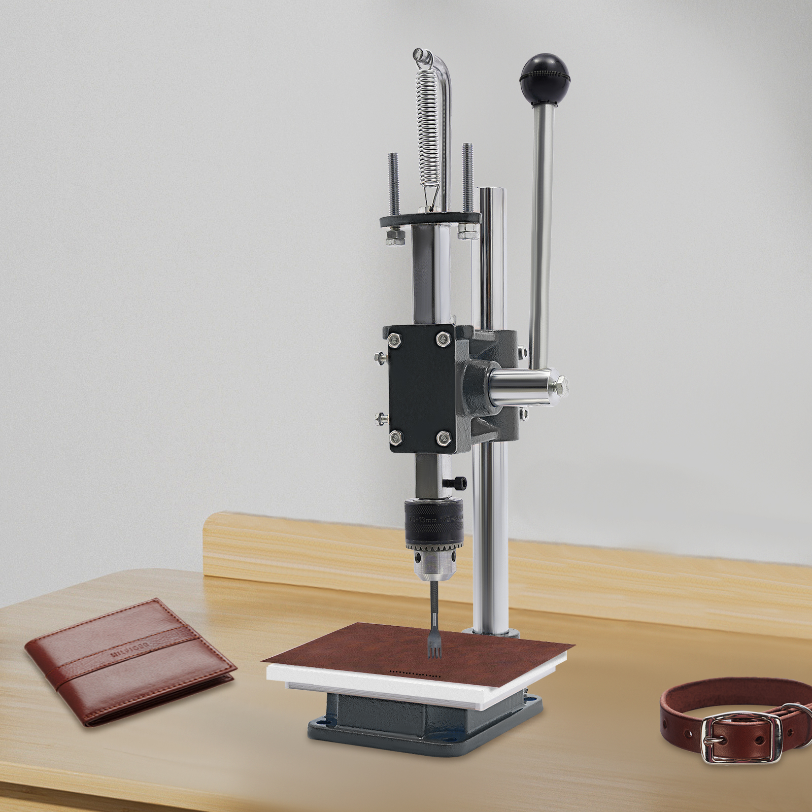 CNCEST Leder Locher, Hand Stanzmaschine, Handwerk Stanzen Löcher mit Drill Chuck CNCEST Leder Locher, Hand Stanzmaschine, Handwerk Stanzen Löcher mit Drill Chuck