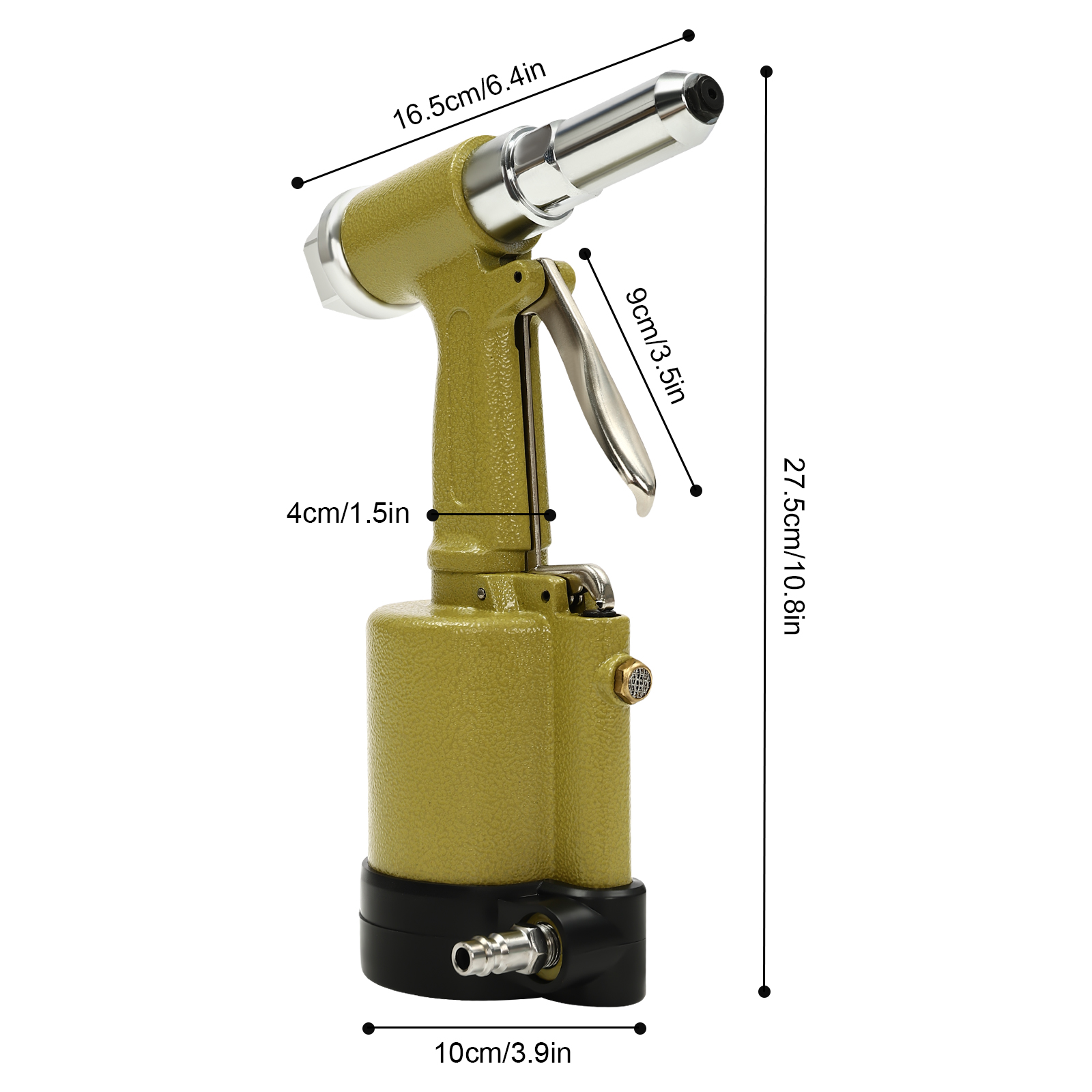 Pneumatische Nietpistole, Druckluft-Nietmaschine, 0,6–0,8 MPa, 4 Düsen, 2,4 mm, 3,2 mm, 4,0 mm, 4,8 mm Pneumatische Nietpistole, Druckluft-Nietmaschine, 0,6–0,8 MPa, 4 Düsen, 2,4 mm, 3,2 mm, 4,0 mm, 4,8 mm