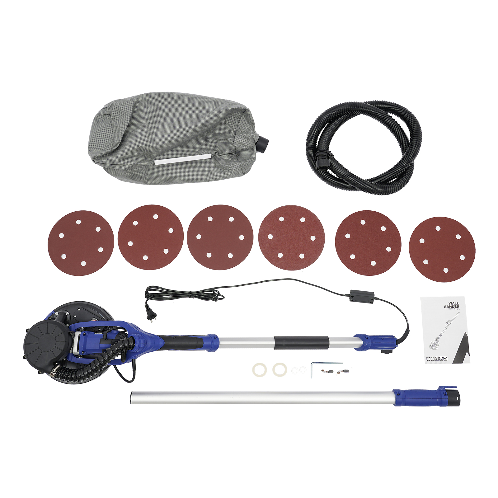 Electric Ceiling and Wall Sander with Dust Extraction, Drywall Sander with Variable Speed, Electric Dust-free Drywall Sander - Blue Electric Ceiling and Wall Sander with Dust Extraction, Drywall Sander with Variable Speed, Electric Dust-free Drywall Sander - Blue