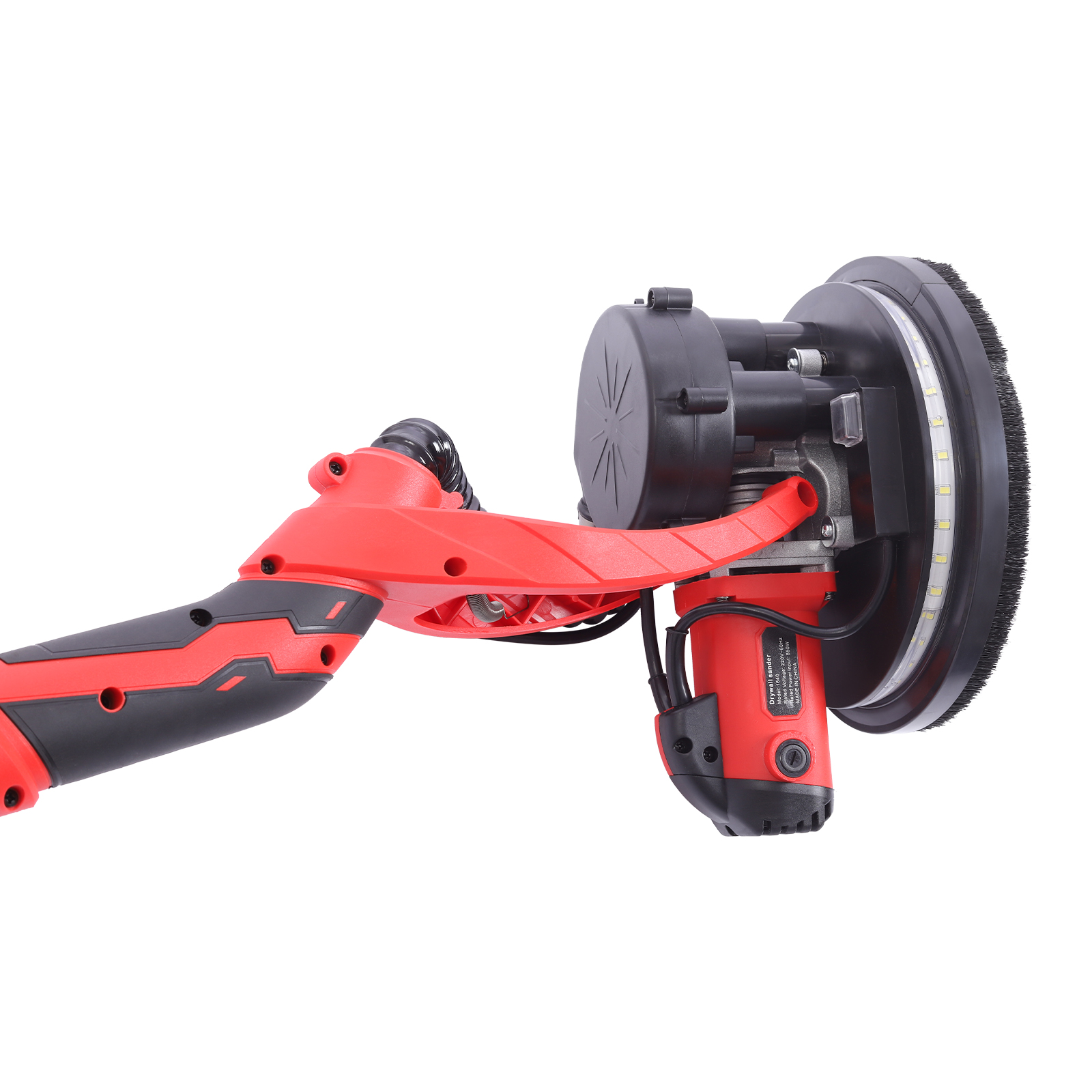 Ponceuse électrique pour plafond et murs avec aspiration de poussière, ponceuse à cloison sèche à vitesse variable, ponceuse électrique sans poussière pour cloison sèche - Rouge Ponceuse électrique pour plafond et murs avec aspiration de poussière, ponceuse à cloison sèche à vitesse variable, ponceuse électrique sans poussière pour cloison sèche - Rouge